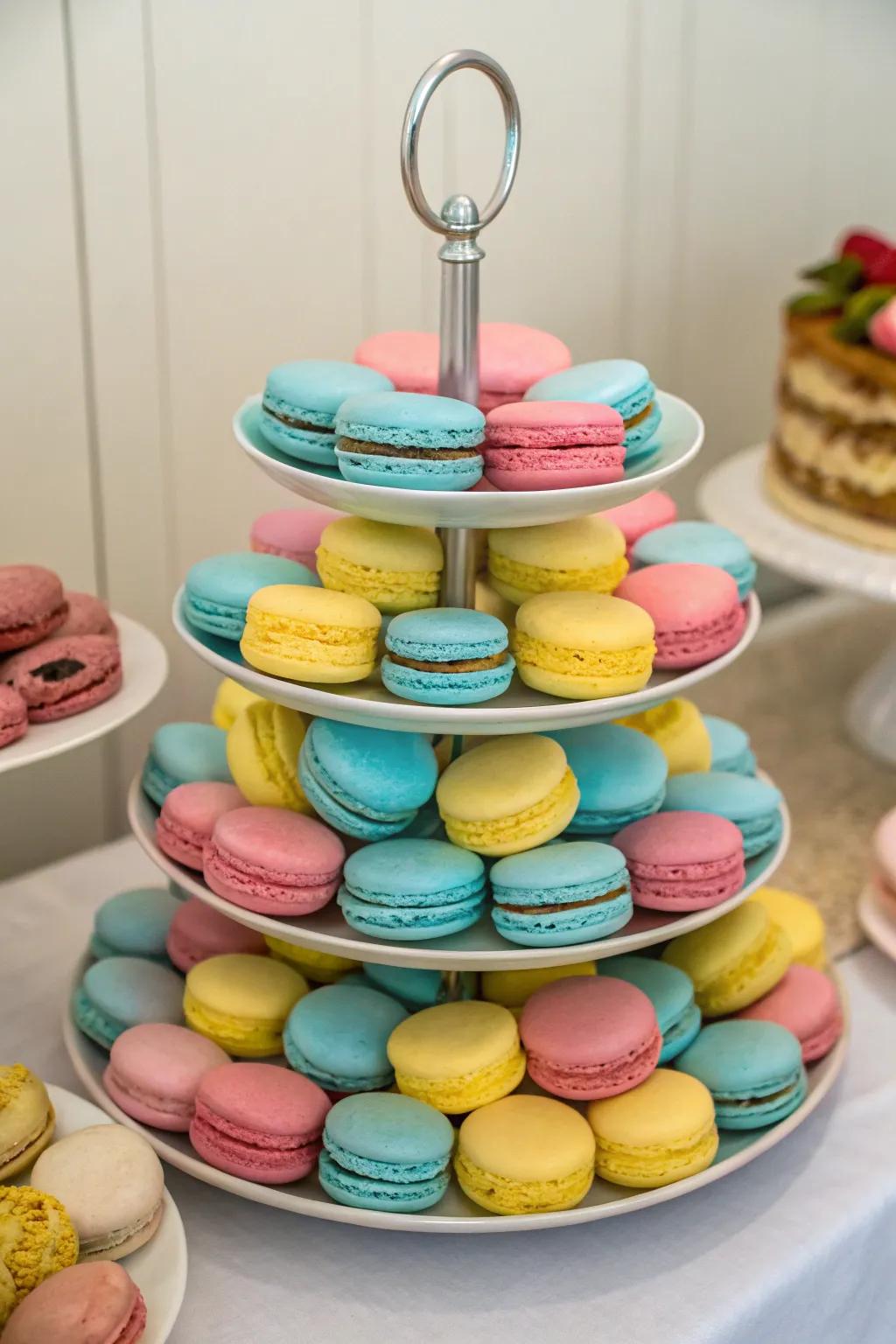 Pastel macarons add sweetness and color to your table.