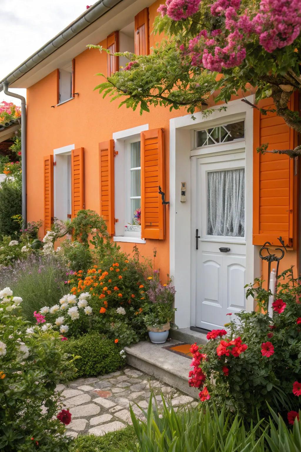 Bright nectarine and gentle alabaster offer a cheerful, inviting appeal.