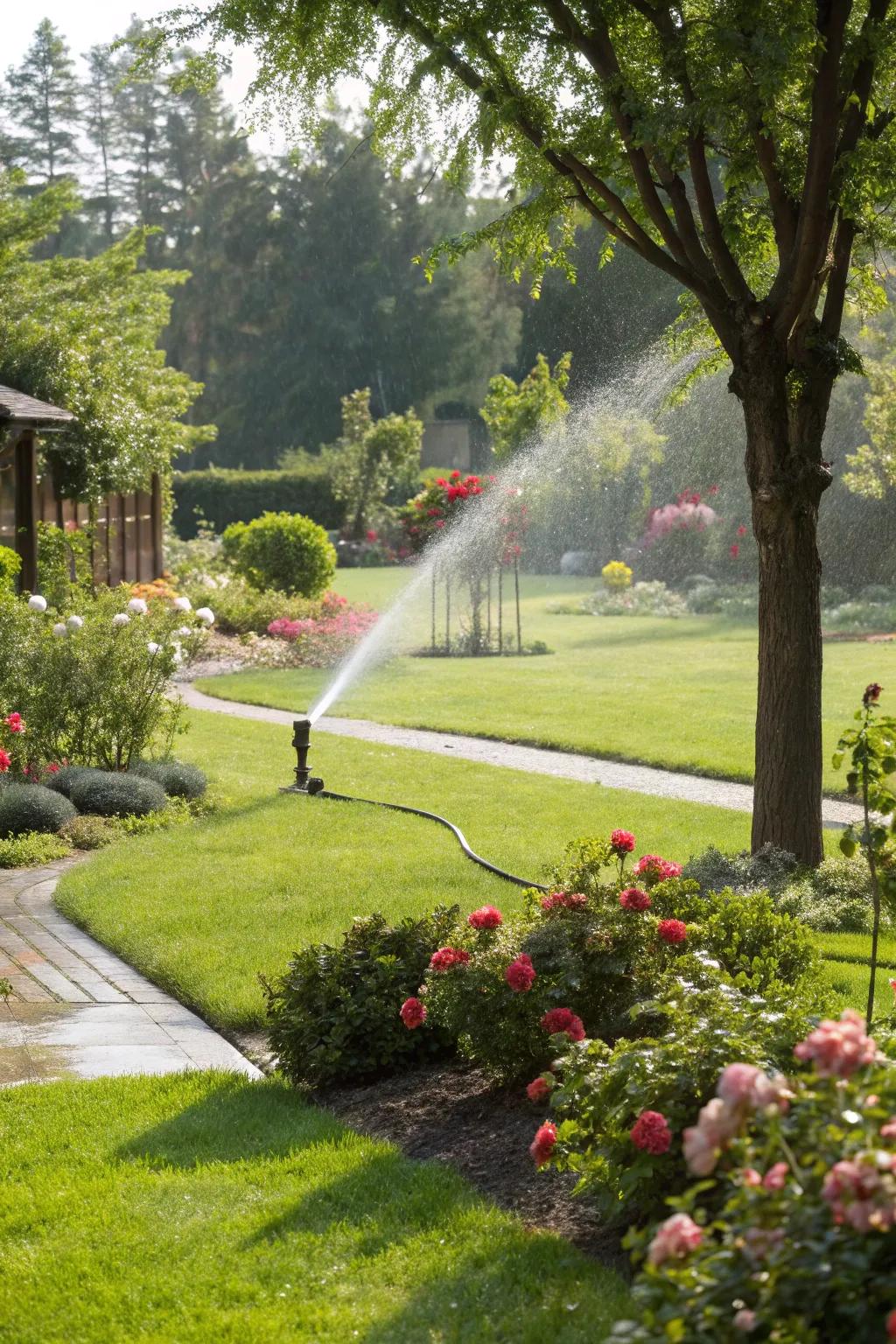 A smart sprinkler system ensures a healthy.
