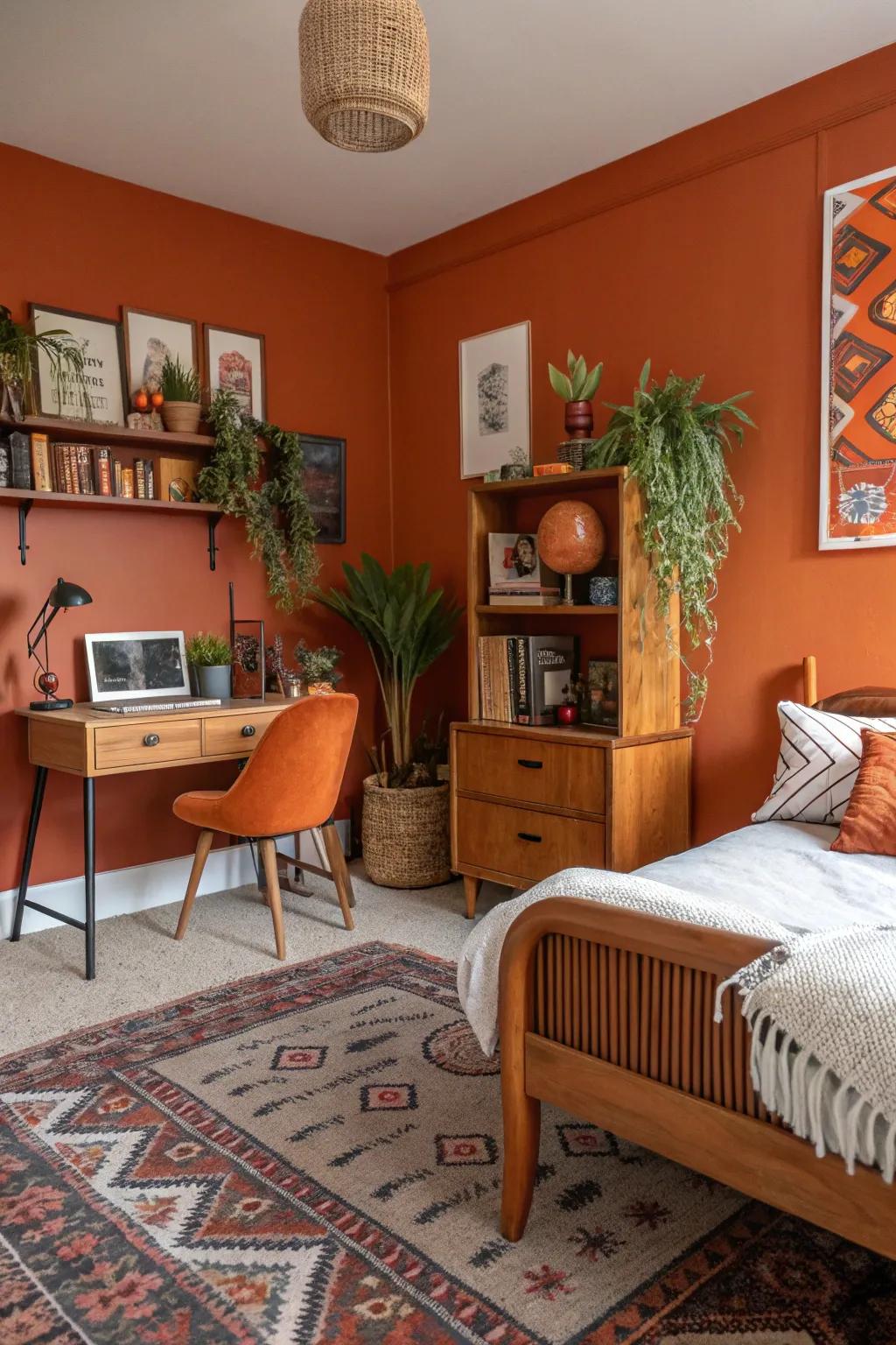 Eclectic furniture adding interest and variety.