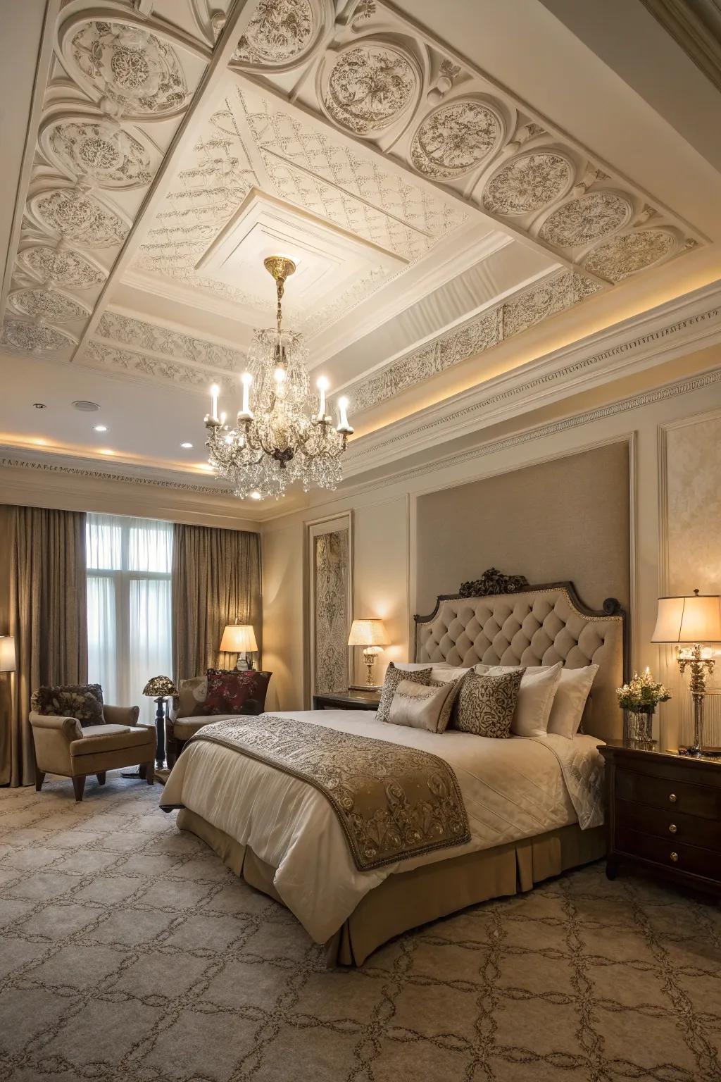 Boxed molding imparts daring, structural visual interest.