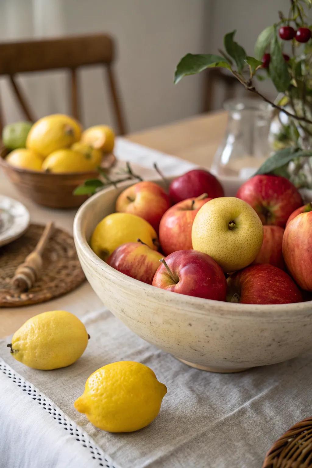 Rotation fruits tender a revitalizing and colorful centerpiece option.