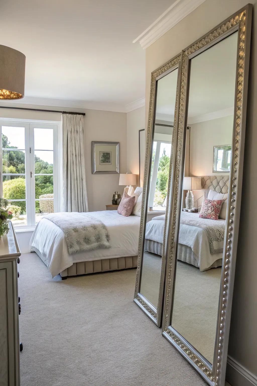 Shine surfaces enhance light and open up your bedroom.