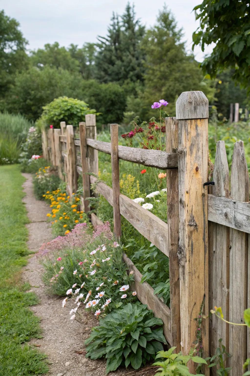 Reclaimed lumber fences deliver distinctive character and sustainability.