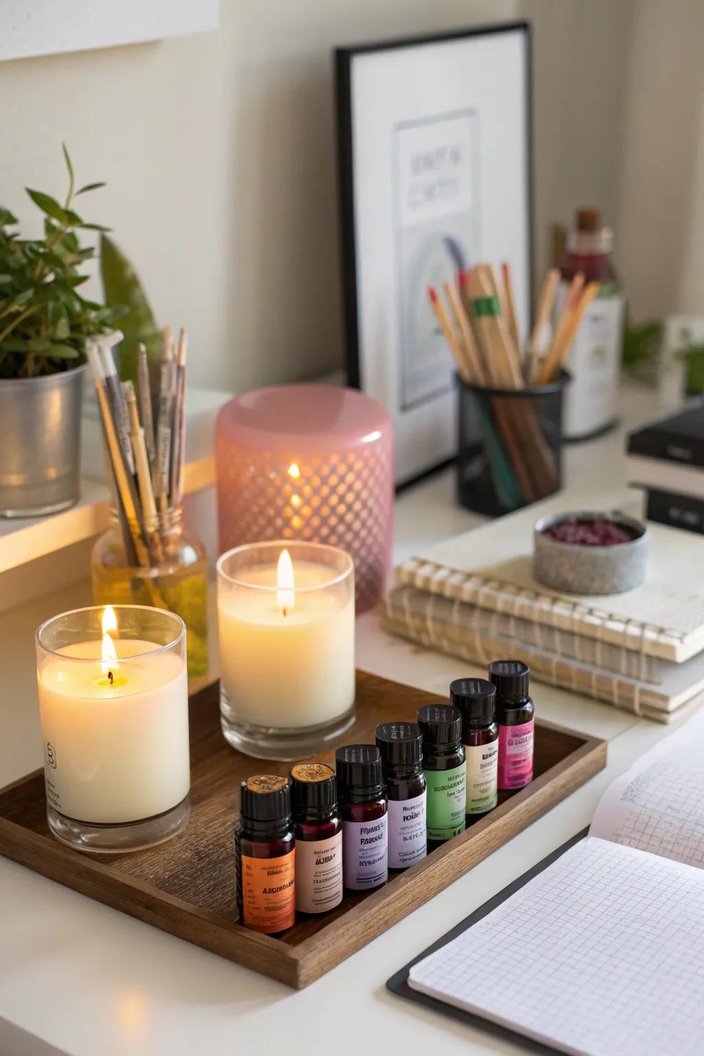 Aromas foster a soothing and inviting workspace.
