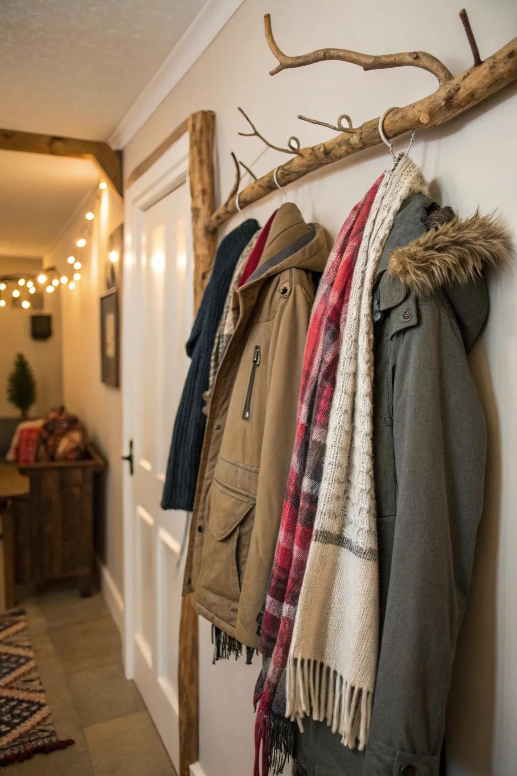 Arrange in fashion utilizing shorewood coat hangers.