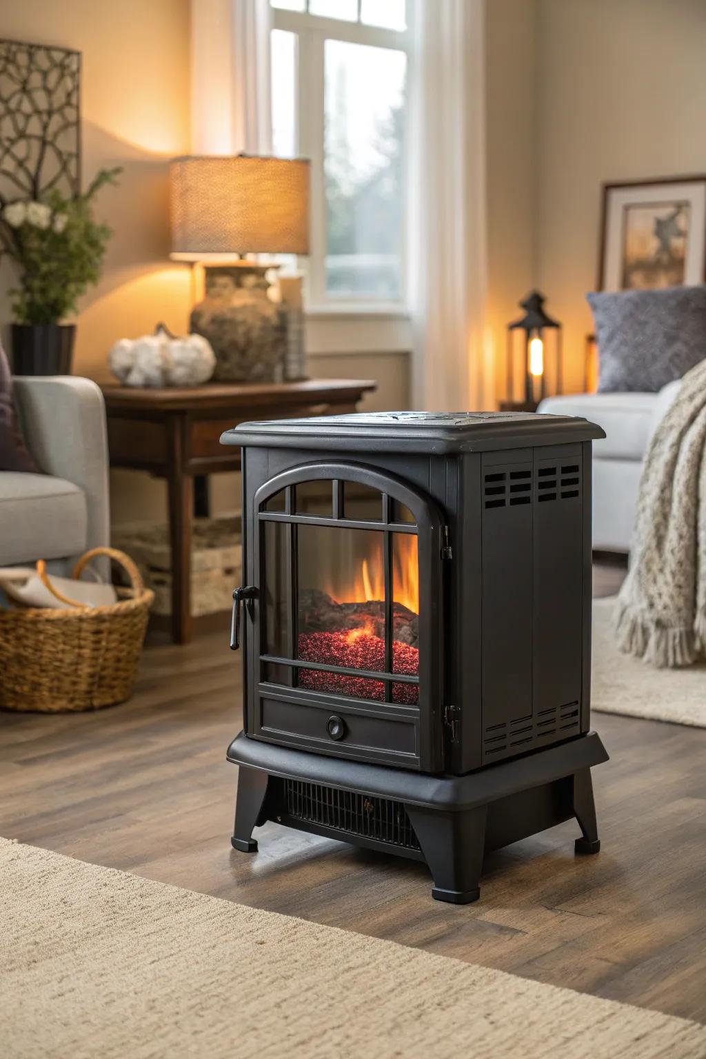 Moveable fireplaces delivering warmth wherever needed.
