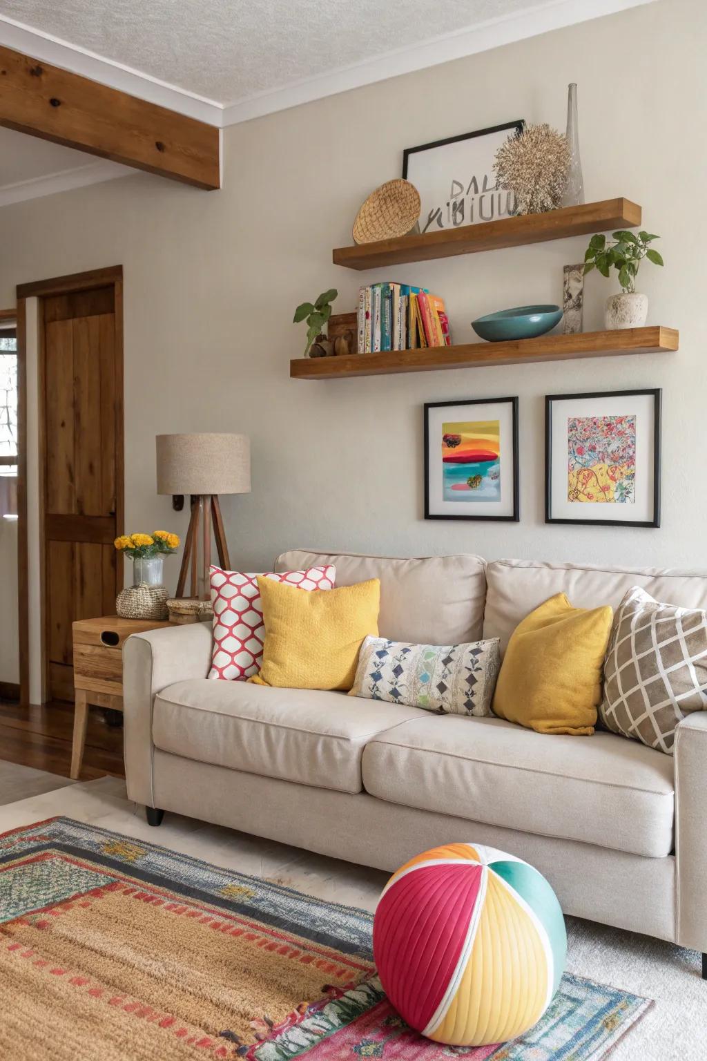 A pop of color adds energy and personality.