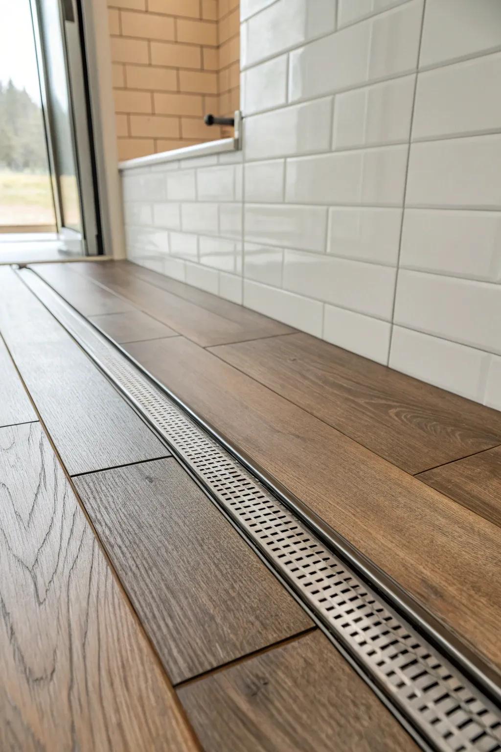 Metal bar connection for a sleek, contemporary presentation.