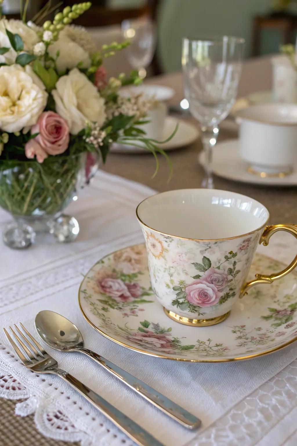 Floral designs with metallic hints for a luxurious touch.