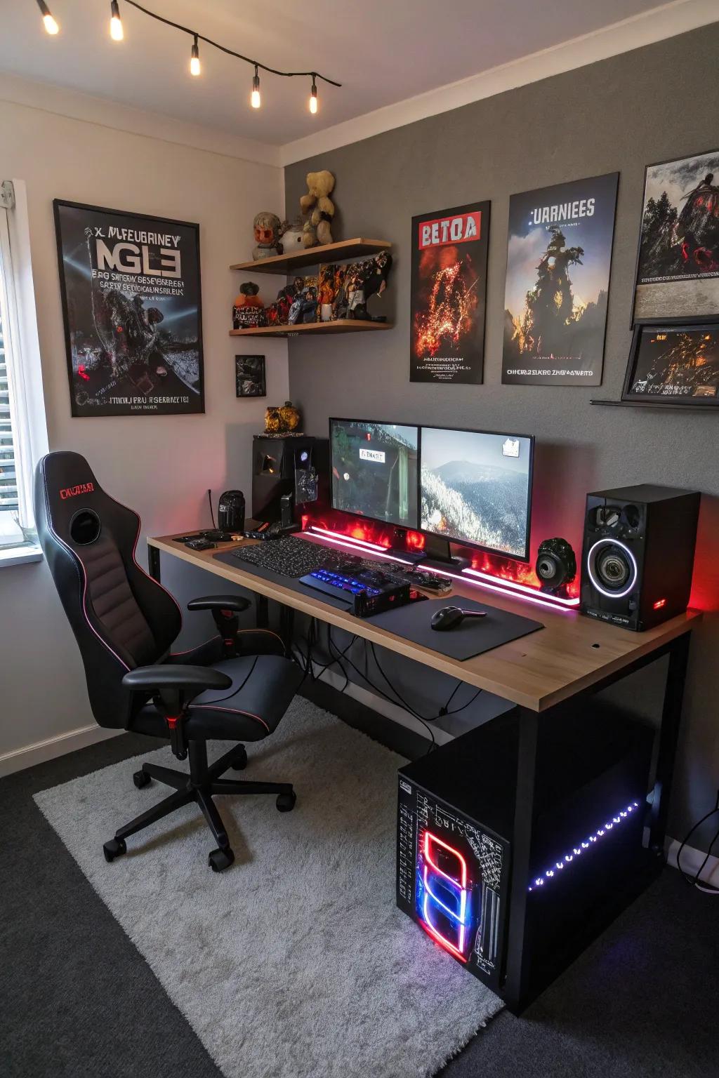 A bespoke desk perfectly complements your gaming setup.