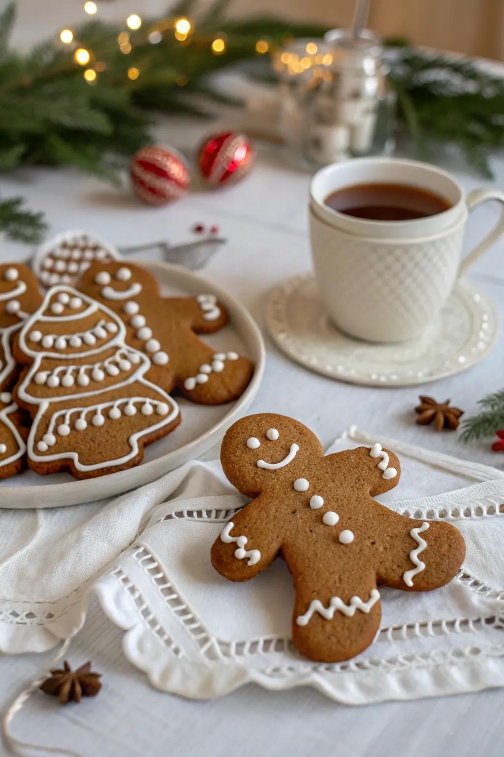 Classic gingerbread men embodying the timeless elegance of the holidays.