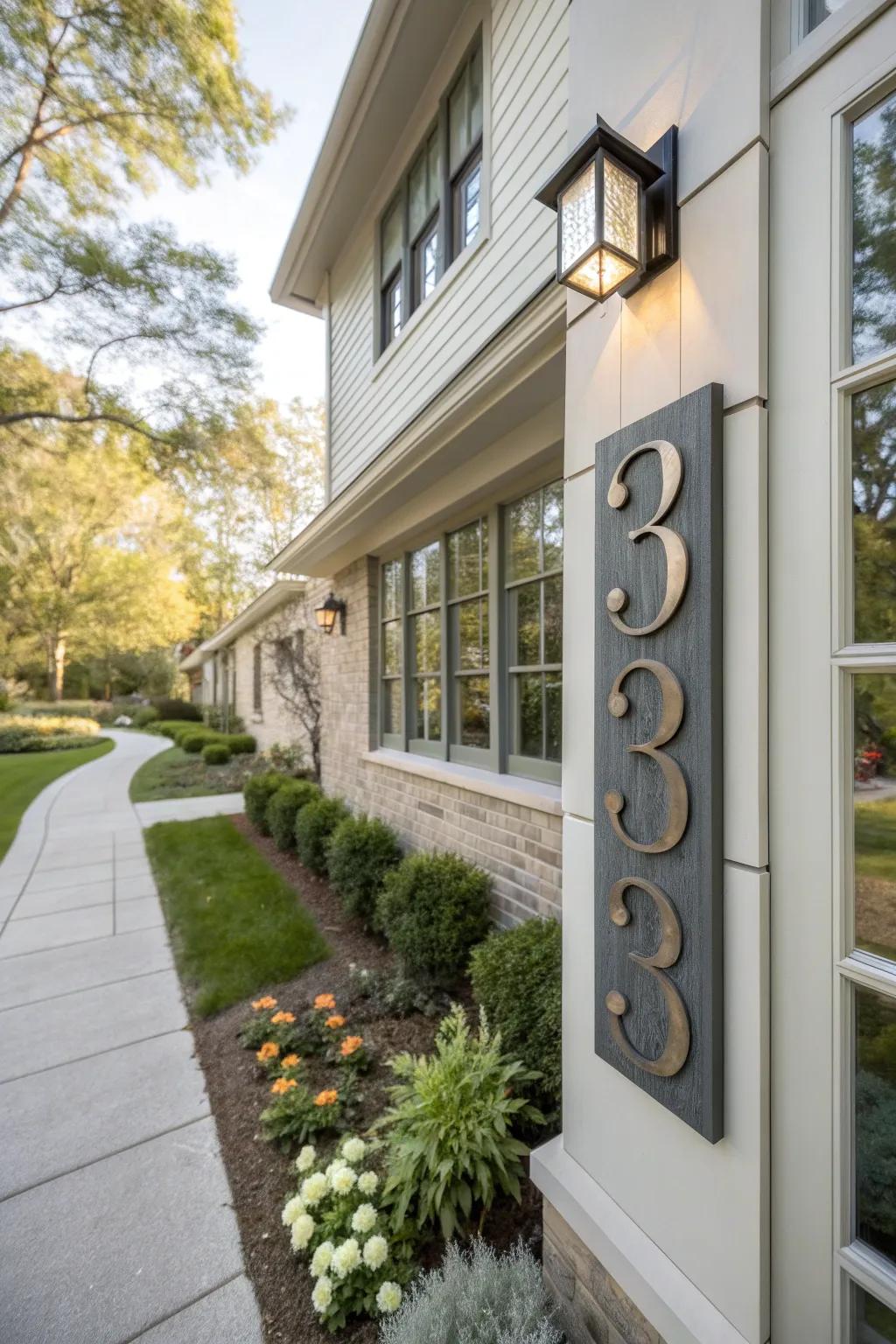 Artistic house numbers make a stylish statement.