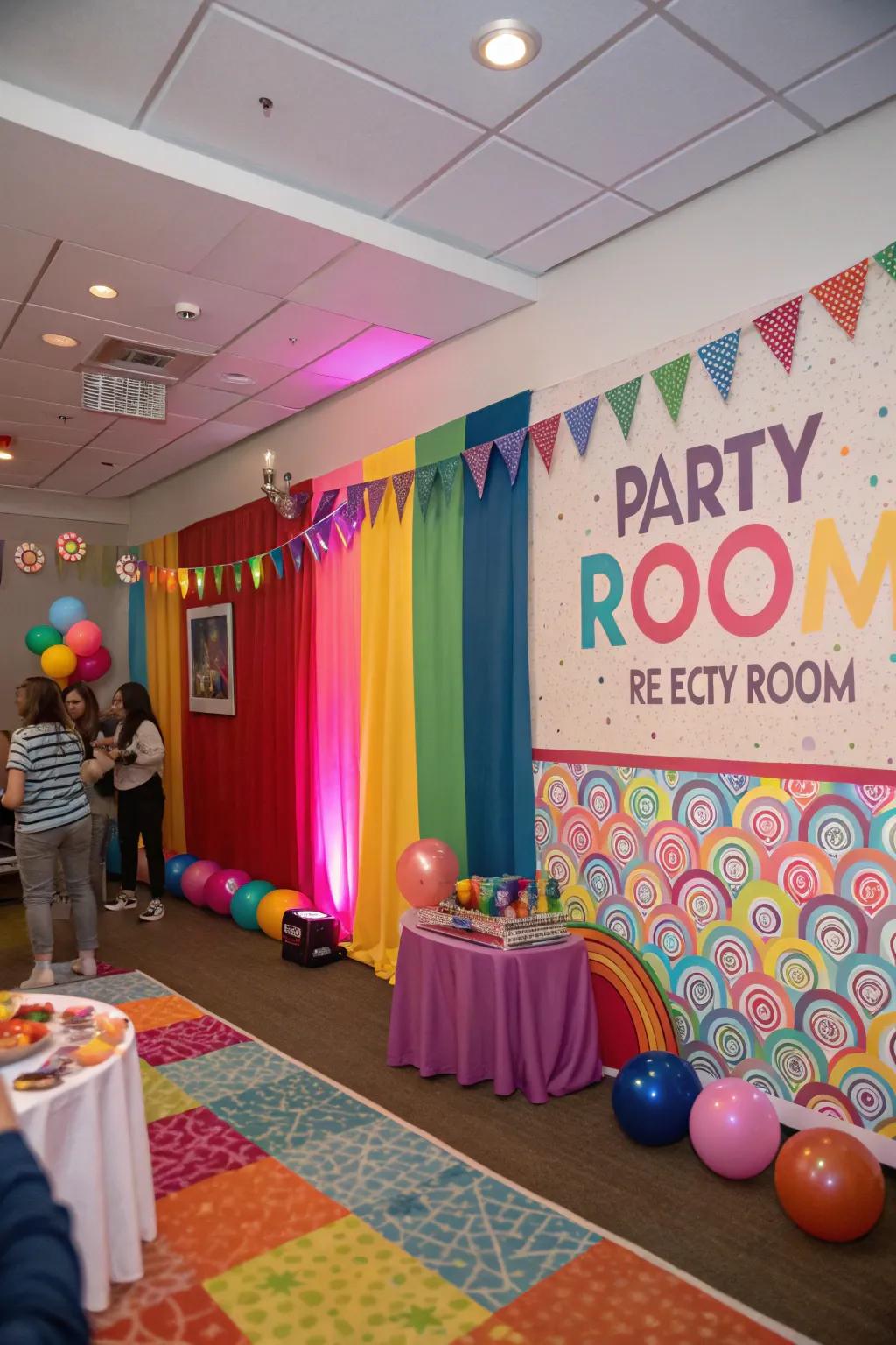 Bold backdrops create a stunning focal point at your party.