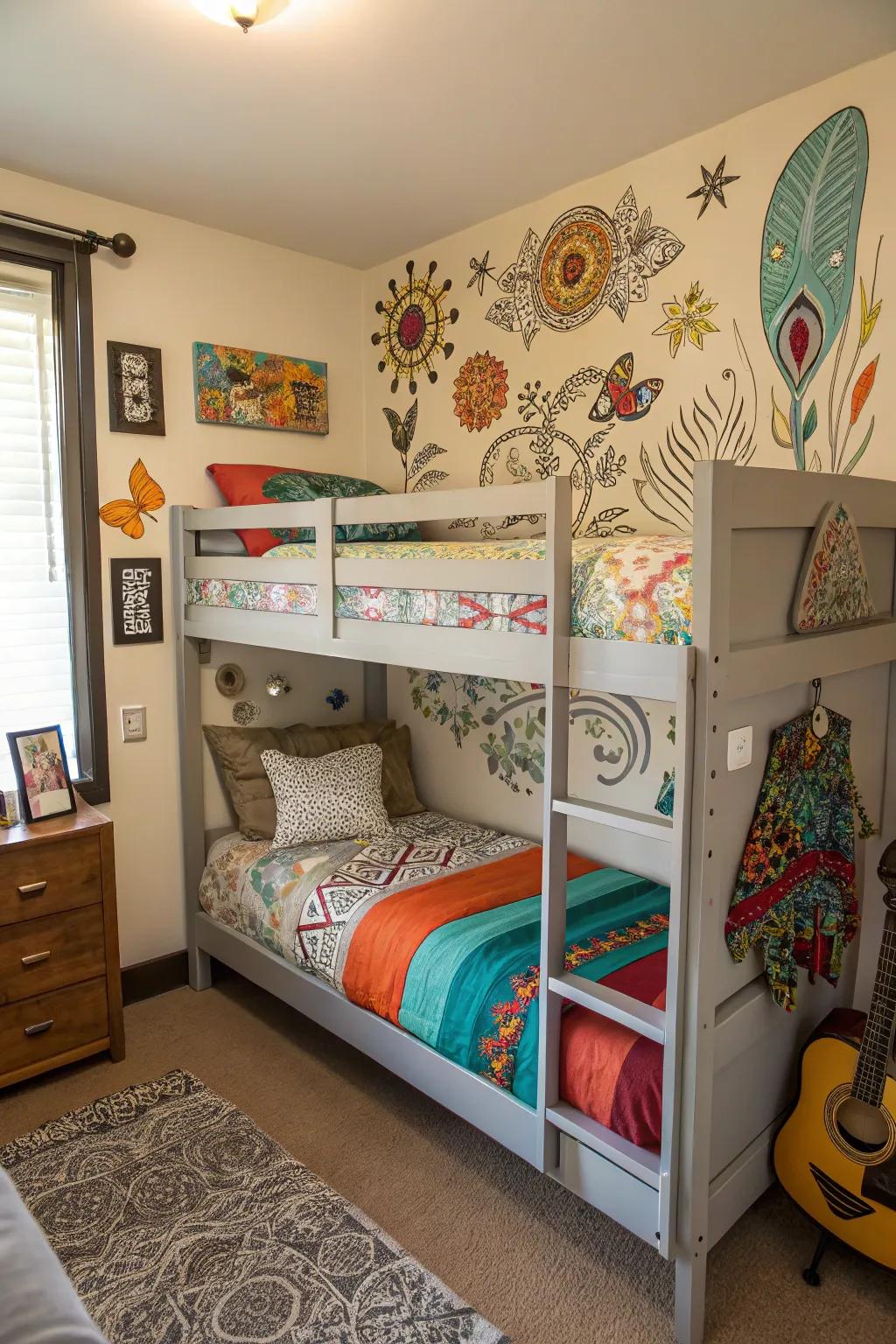 Artistic elements add personality and charm to small spaces.