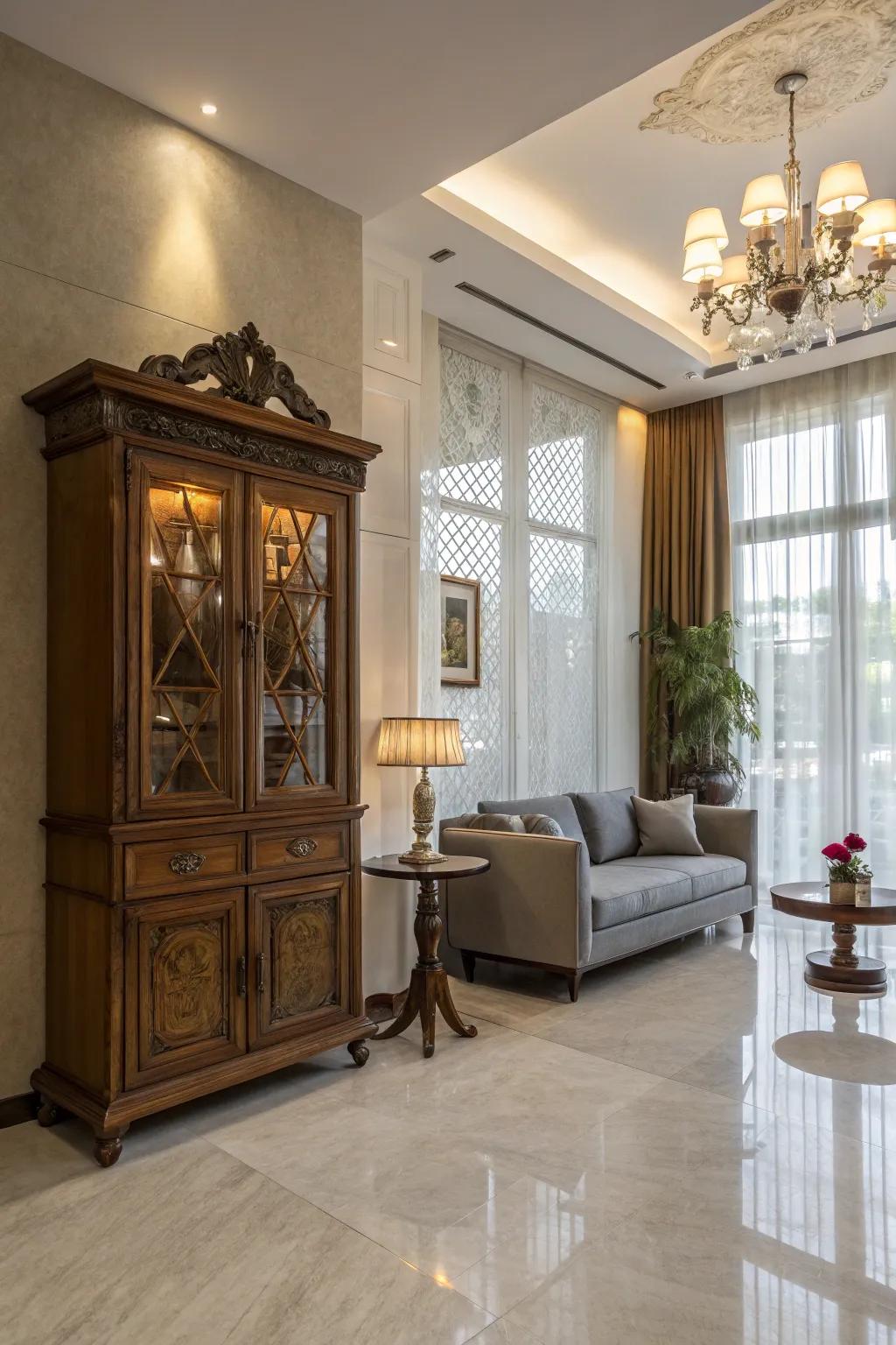 A timeless entryway mixing old and new elements
