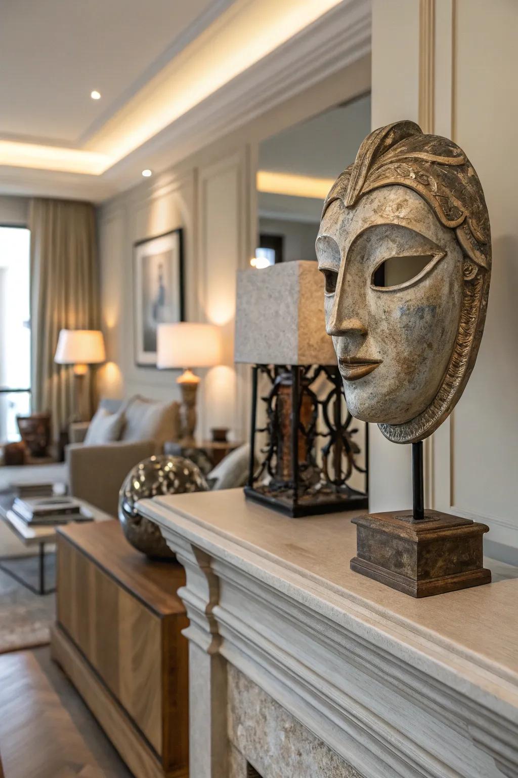 A timeless mask artwork radiating classic sophistication.