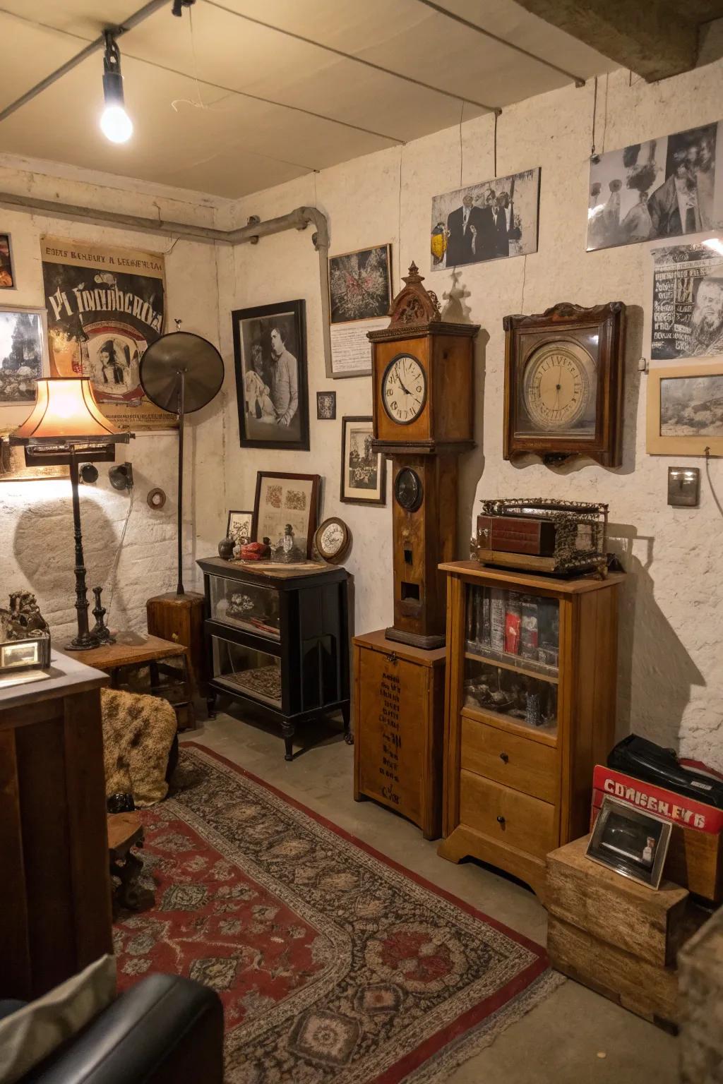 Infuse your space with timeless charm through vintage displays.
