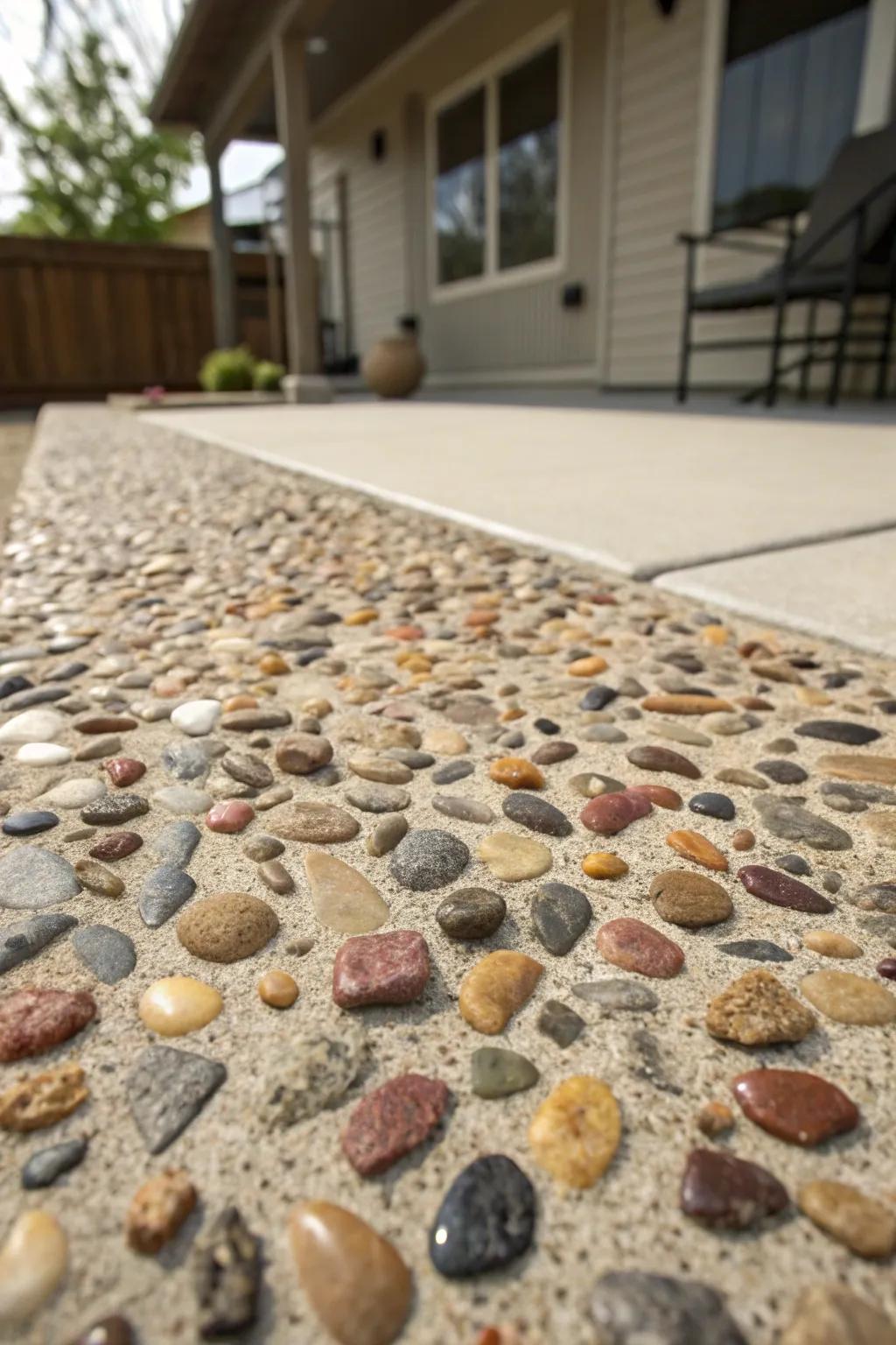 A unique aggregate choice for a custom patio look.