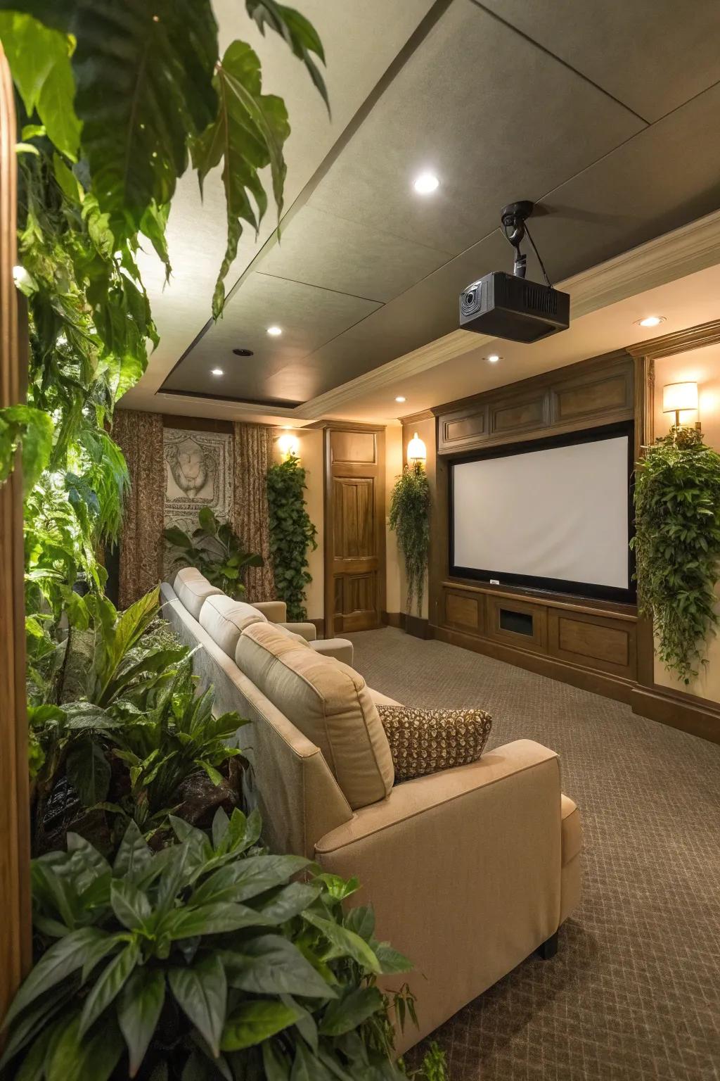Green adds a fresh touch to your theater space.