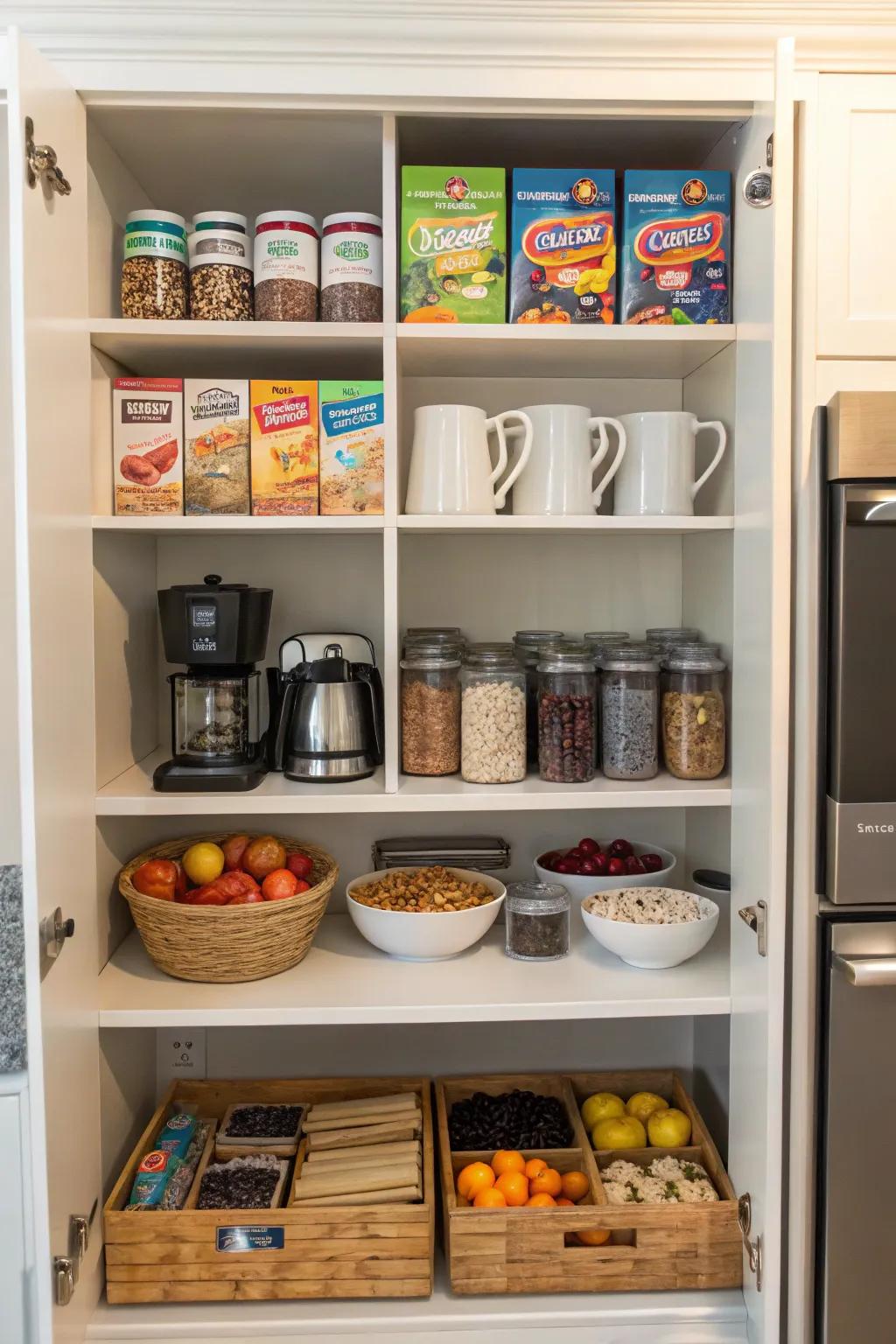 A morning meal area streamlines morning routines that have arranged essentials.