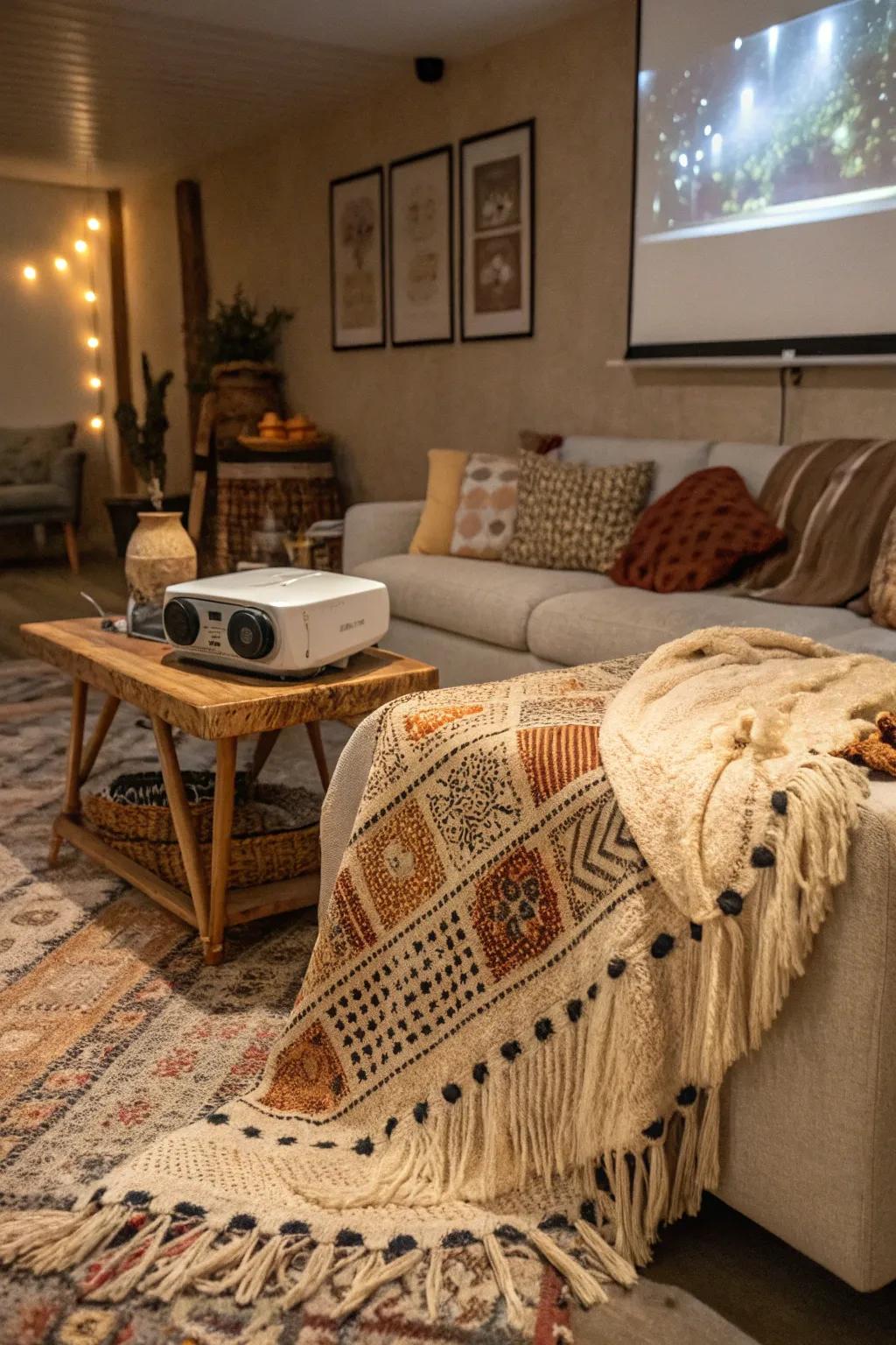 Handmade textiles add warmth and luxury.