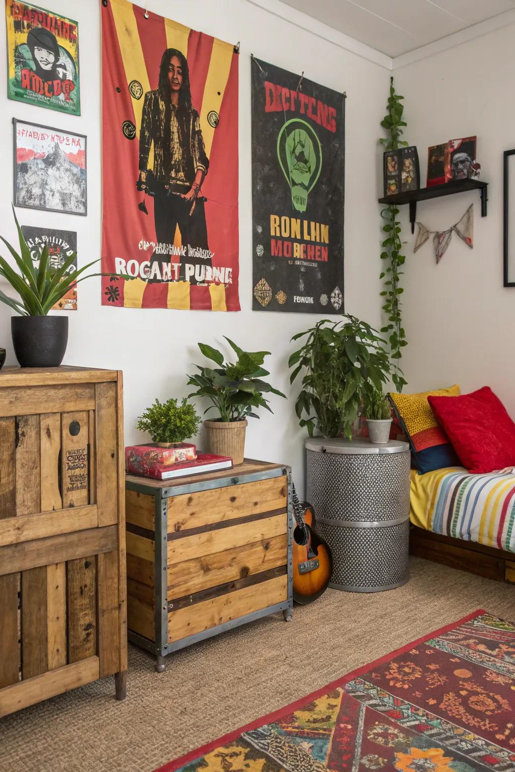 Support environmental consciousness with eco-friendly punk décor choices.