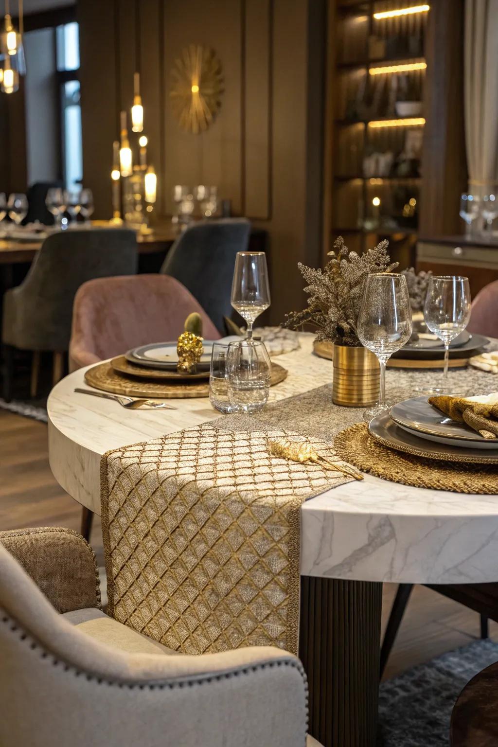 Textured weaves add depth and warmth to your table.