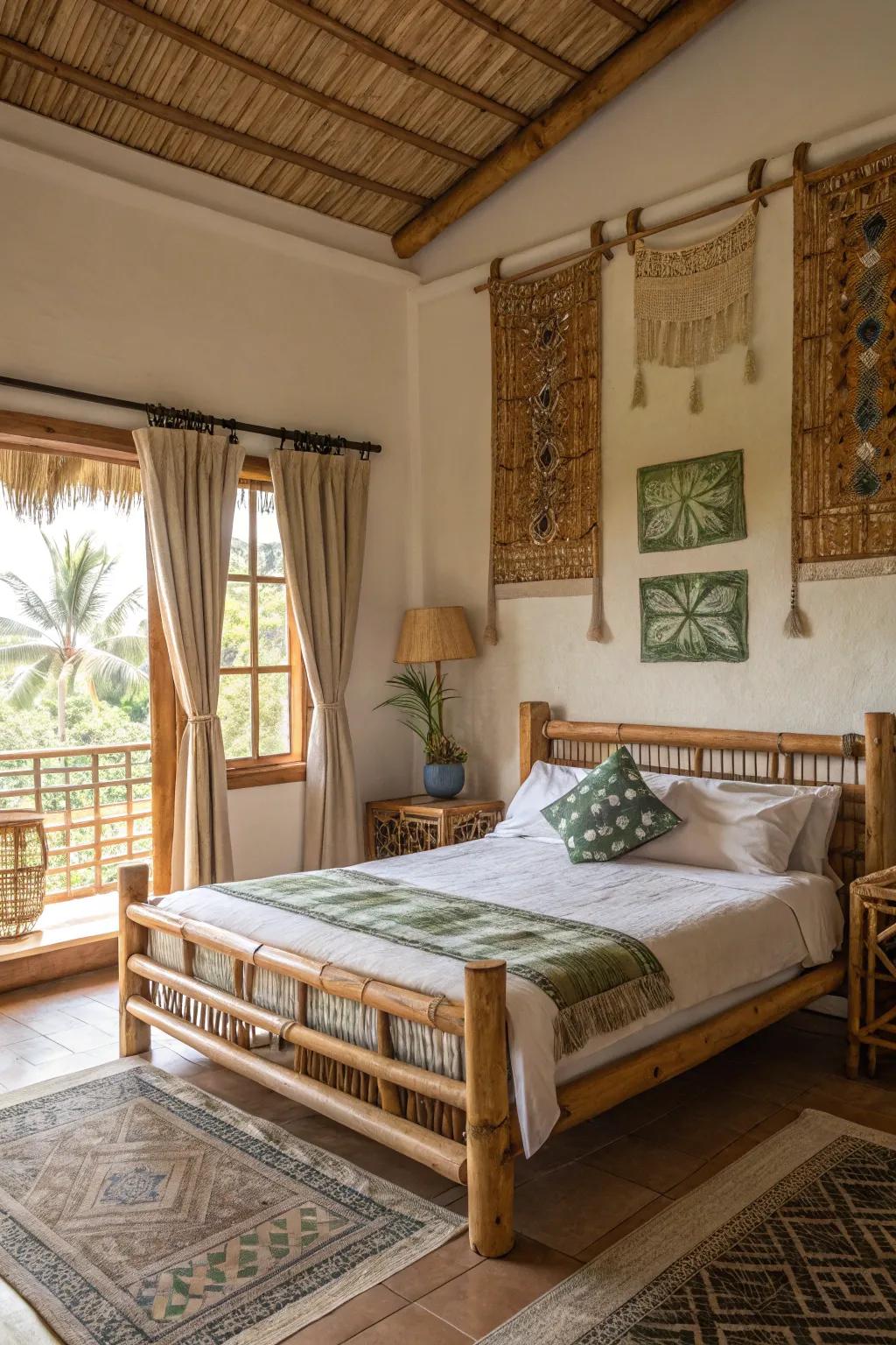 Eco-friendly elements add unique textures and support sustainability.