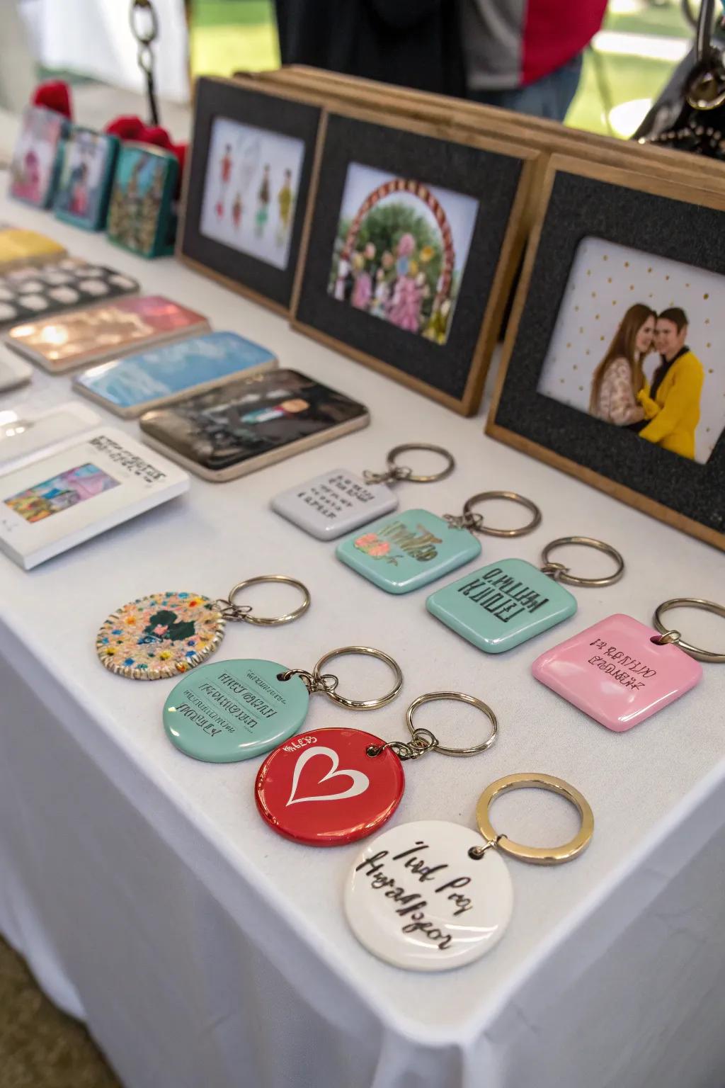 Customized keepsakes offer a lasting memory for guests.