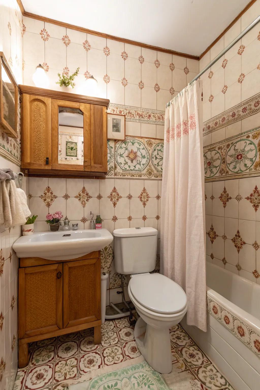 Time Aged patterns contribute character and timeless charm.