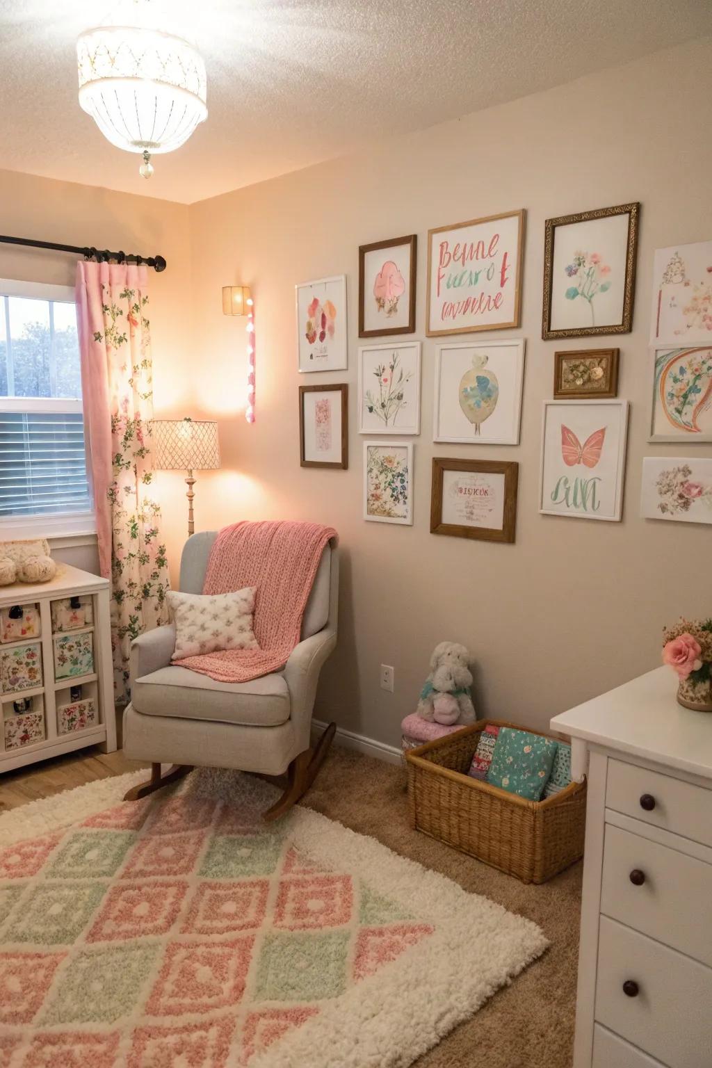 Personal touches permit the nursery to be uniquely inviting.