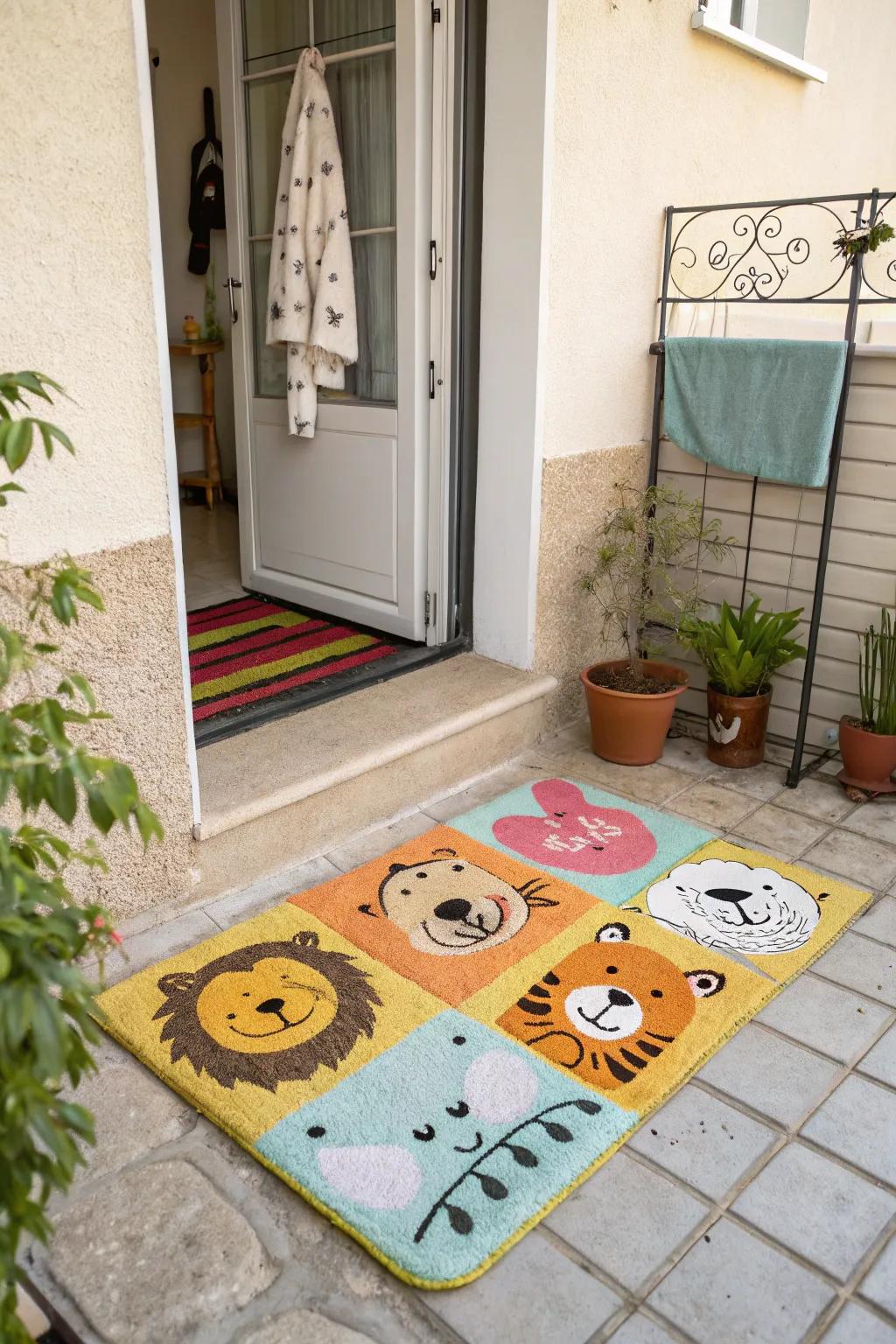 Bring joy with playful animal-themed tile designs.