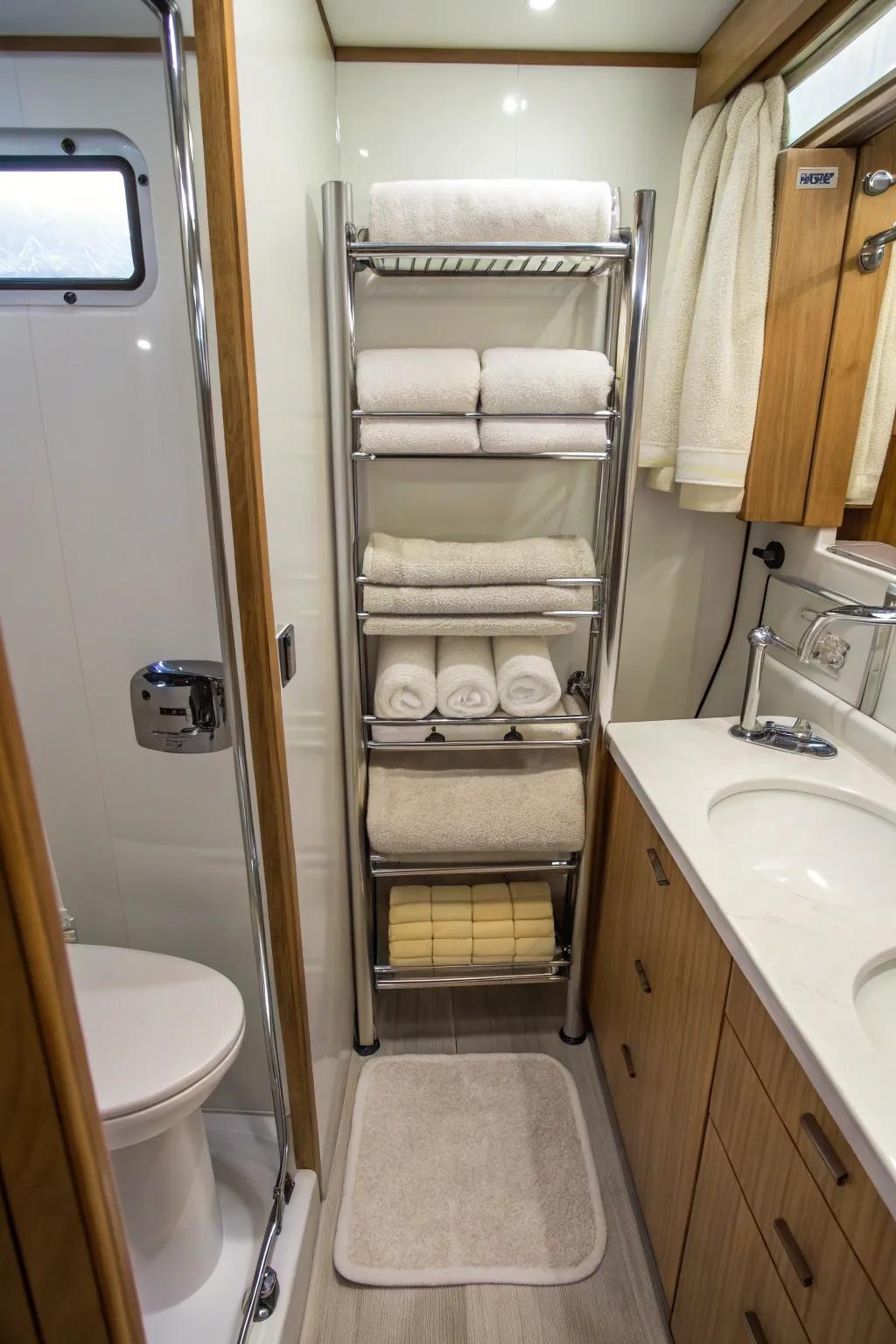 Optimize placement abilities through a tiered towel hanger best applied aimed at maintaining orderly and attainable towels.