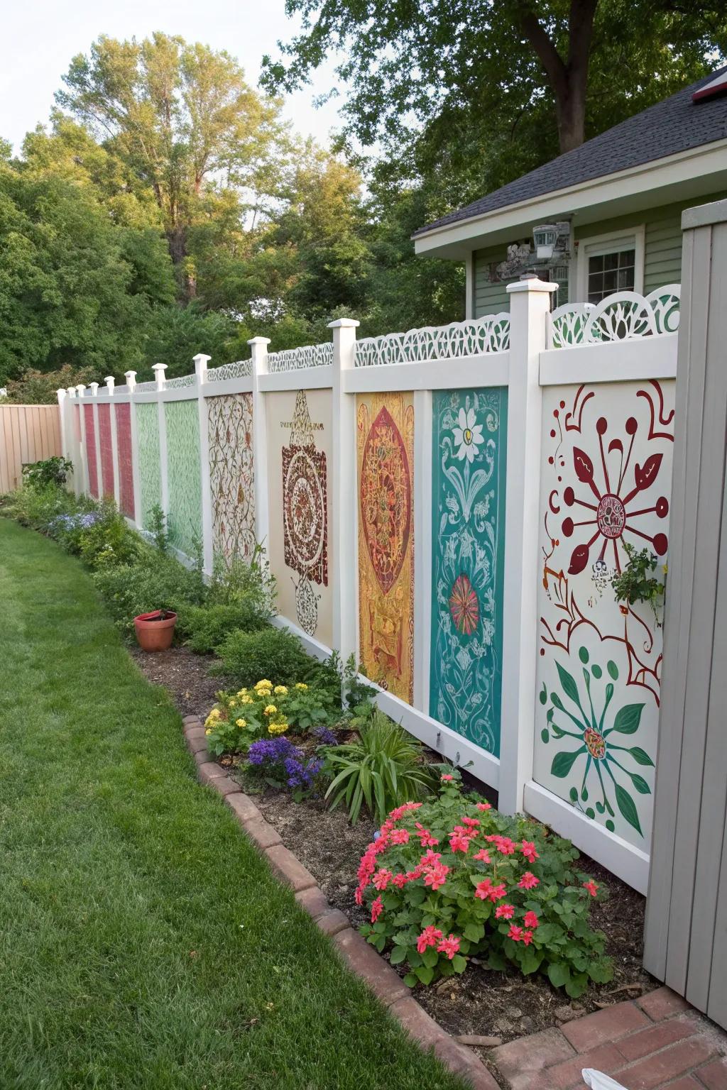 Transform your fence into art with artistic boards.