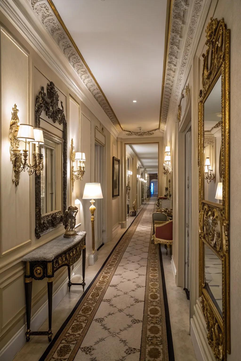 Antique mirrors add sophistication and history.