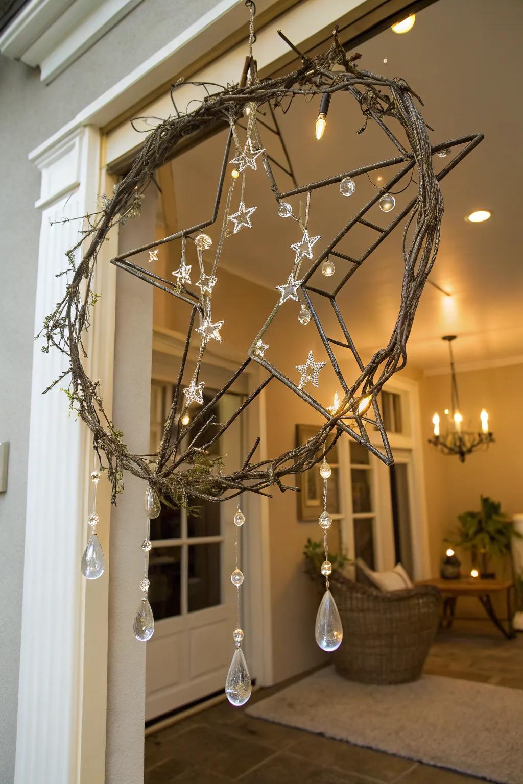 A crystal star wreath to dazzle and delight.