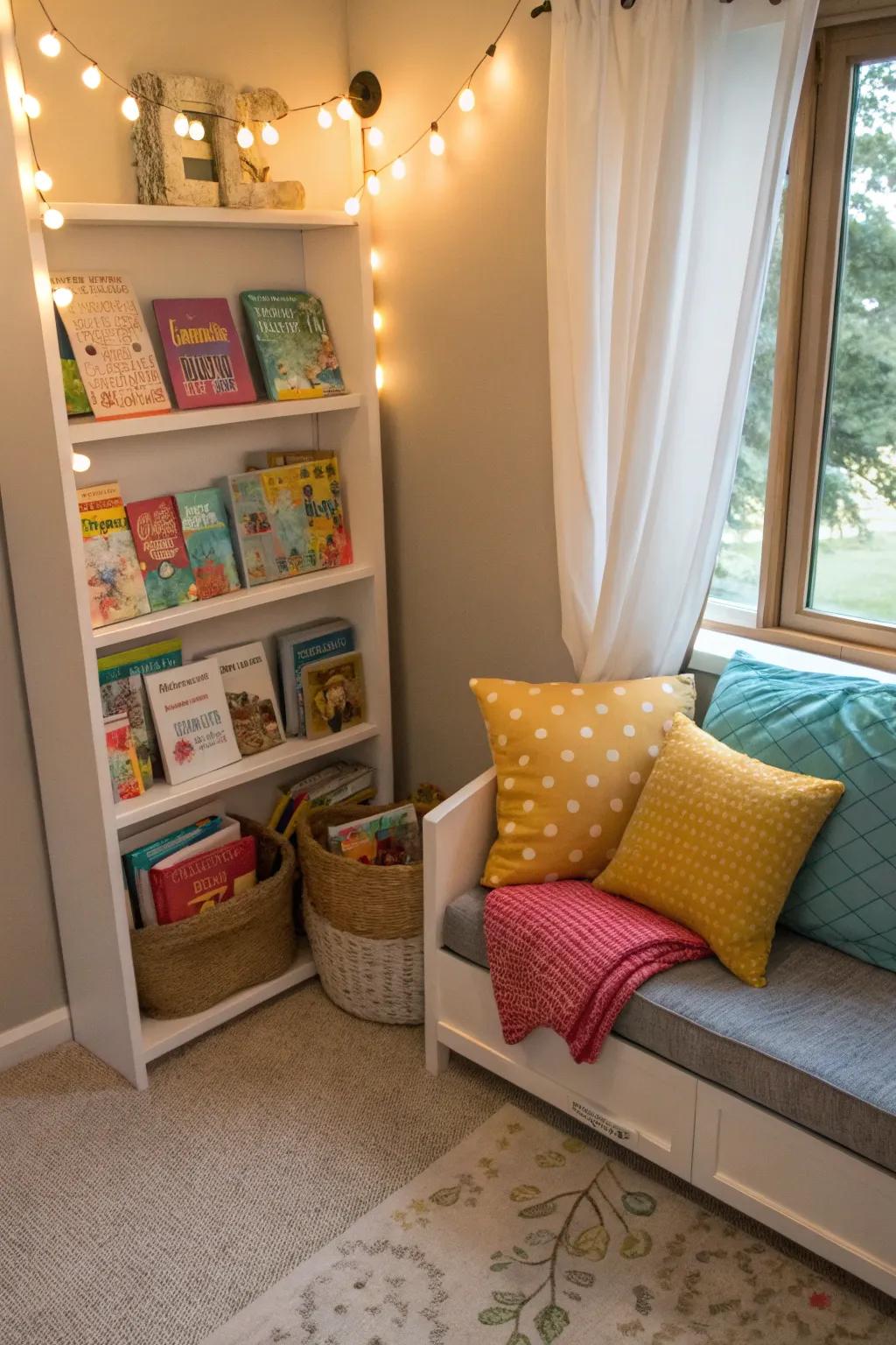 A reading nook is the perfect place for quiet, imaginative times.