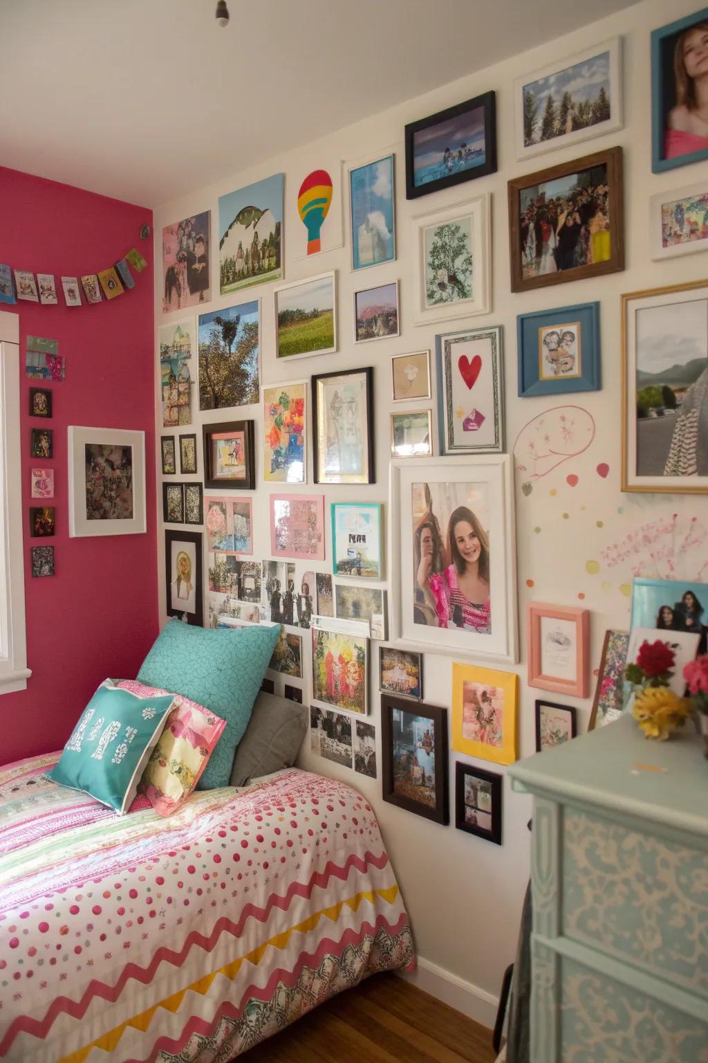 A creative display of customized wall decorations mirroring uniqueness.