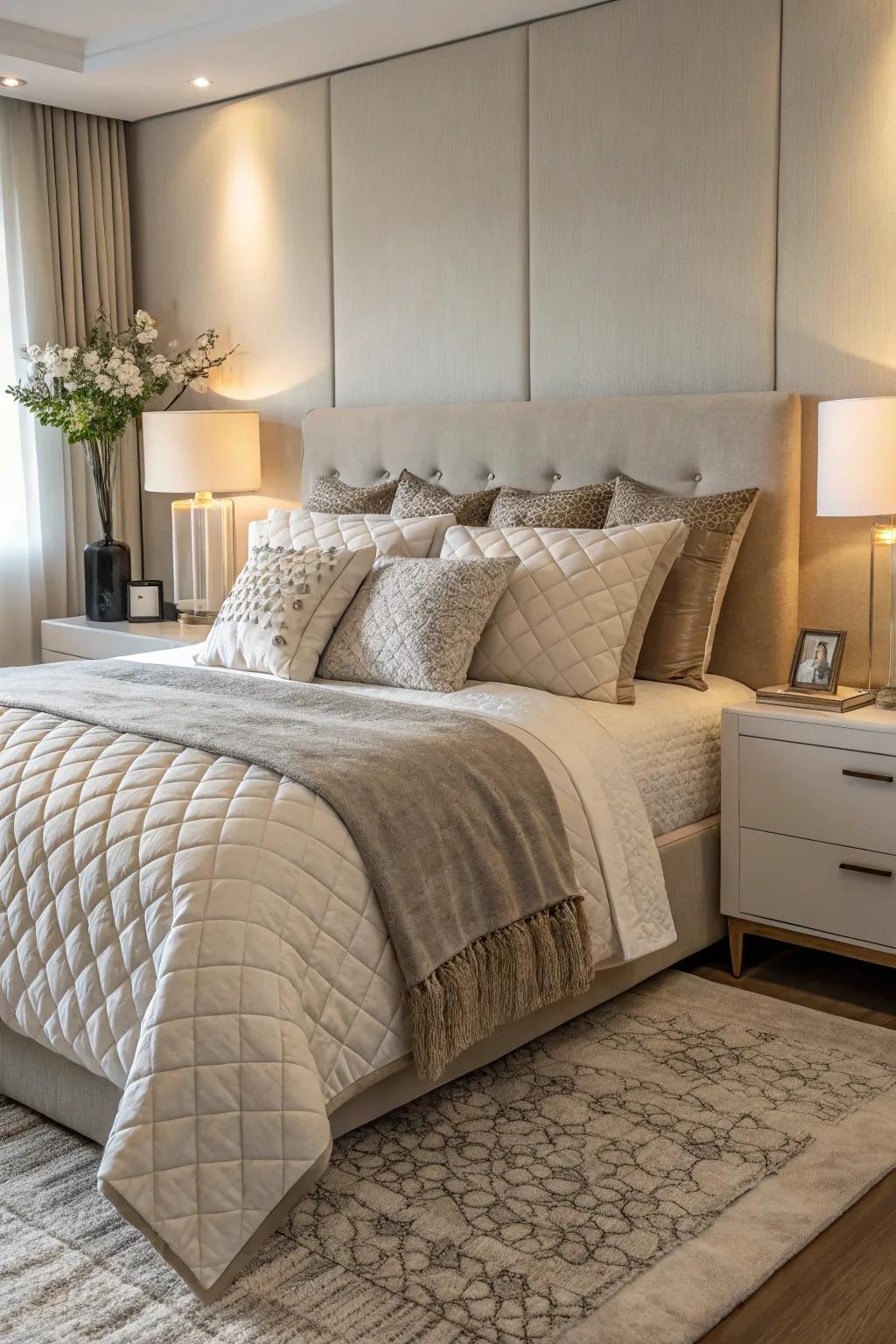 Modern bedding featuring layered textures boosts comfort and style
