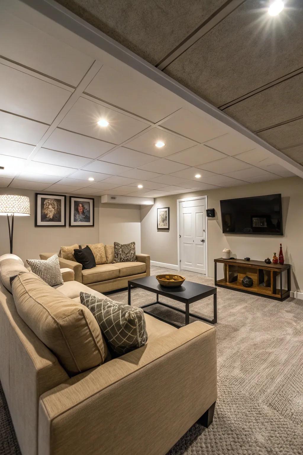 Streamlined furnishings maintain an open feel.