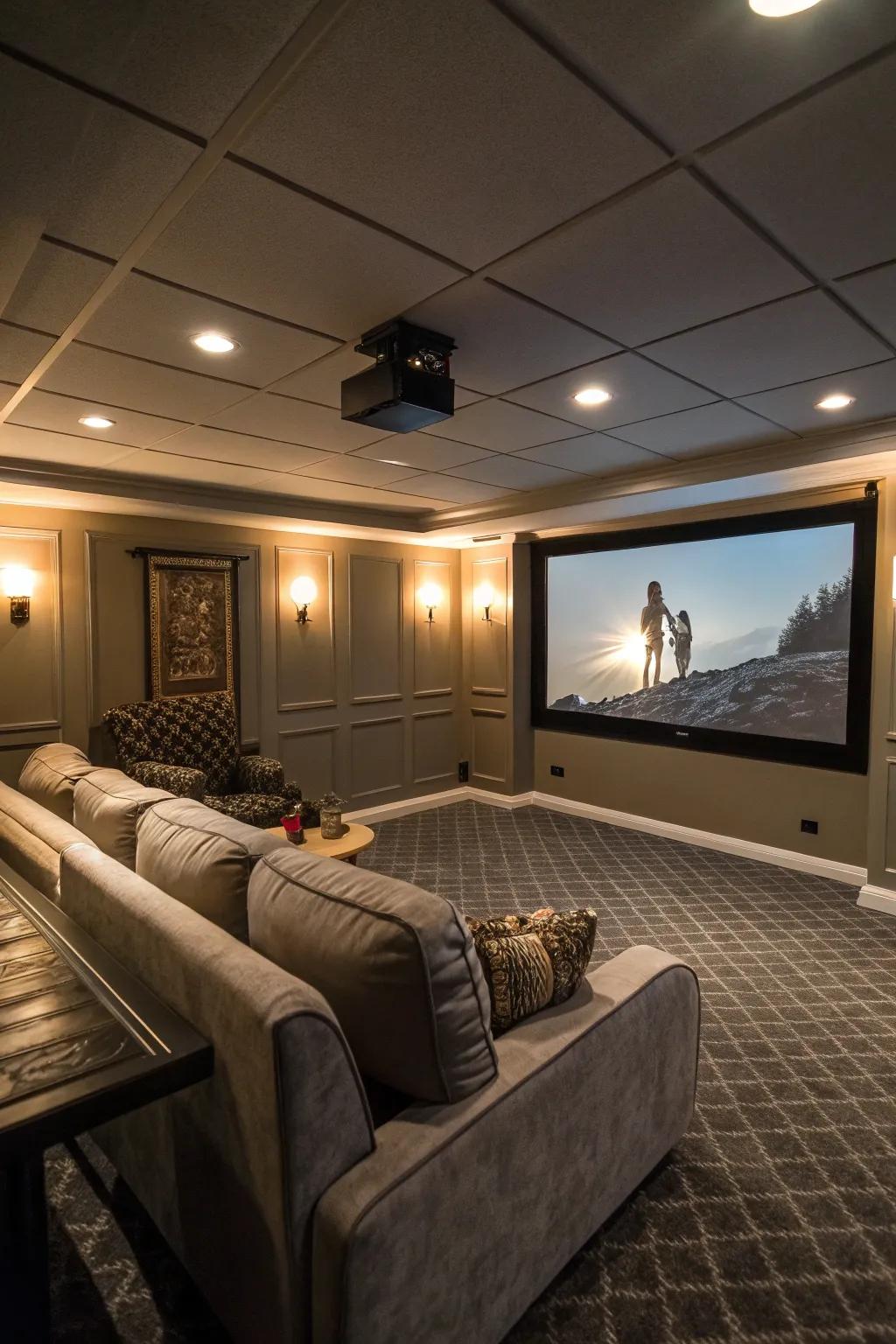 Relish the cinematic experience from the coziness of your basement.