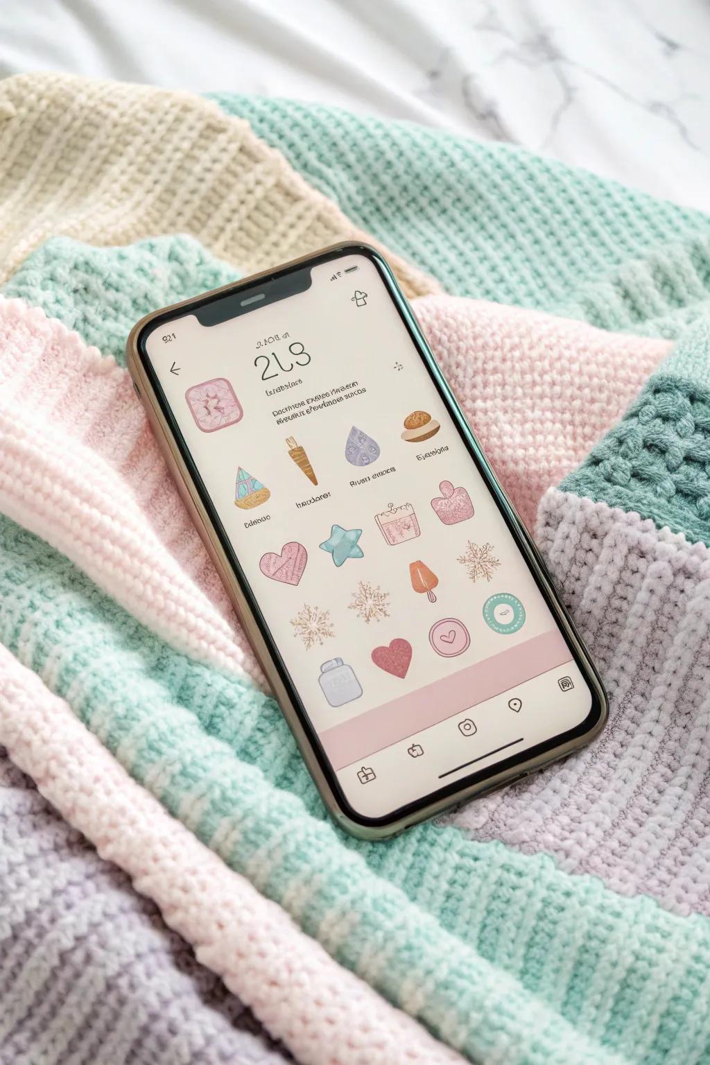 Cultivate a soothing ambiance with pastel tones on your home screen.