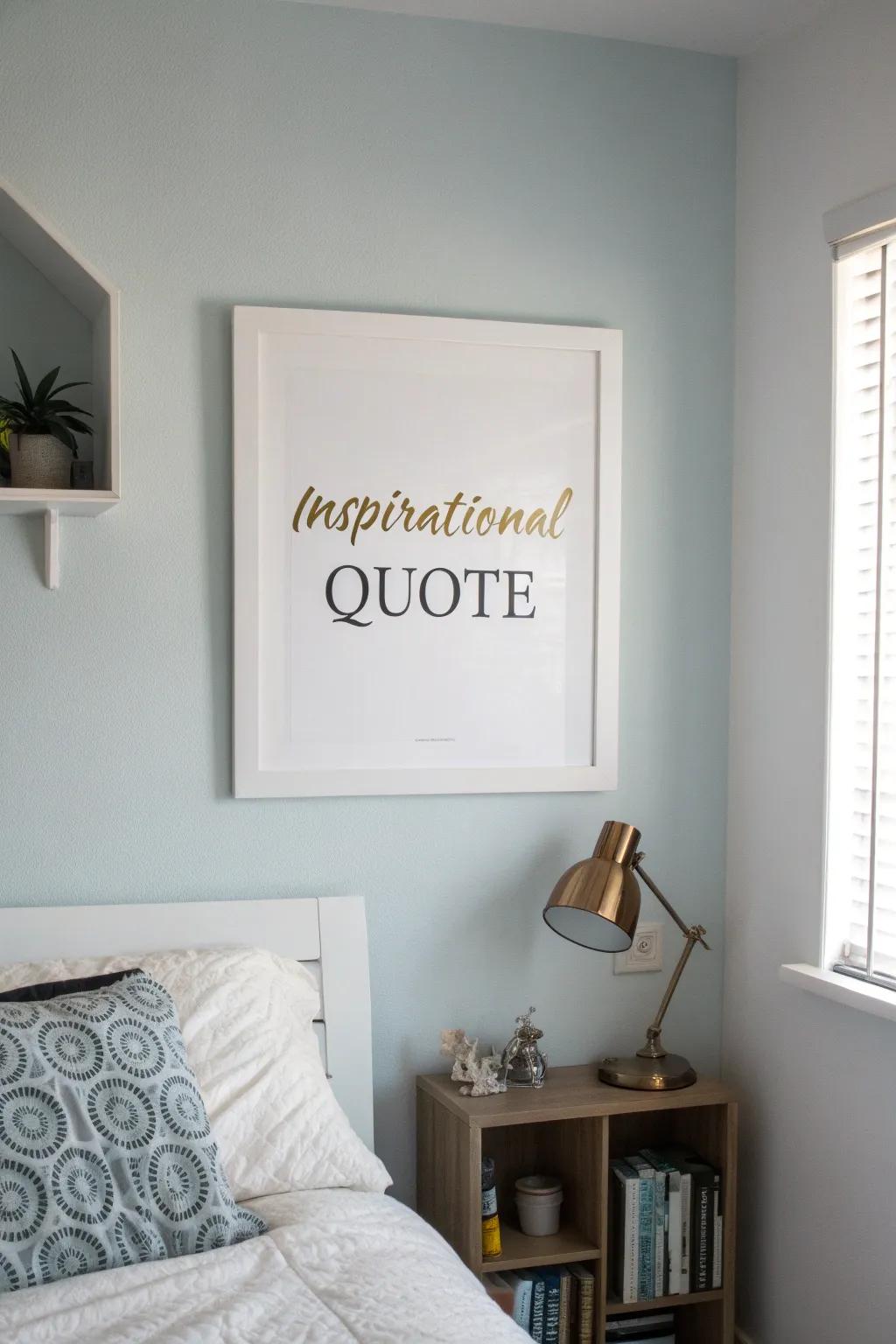 Uplifting quotes can infuse a positive atmosphere into your design.