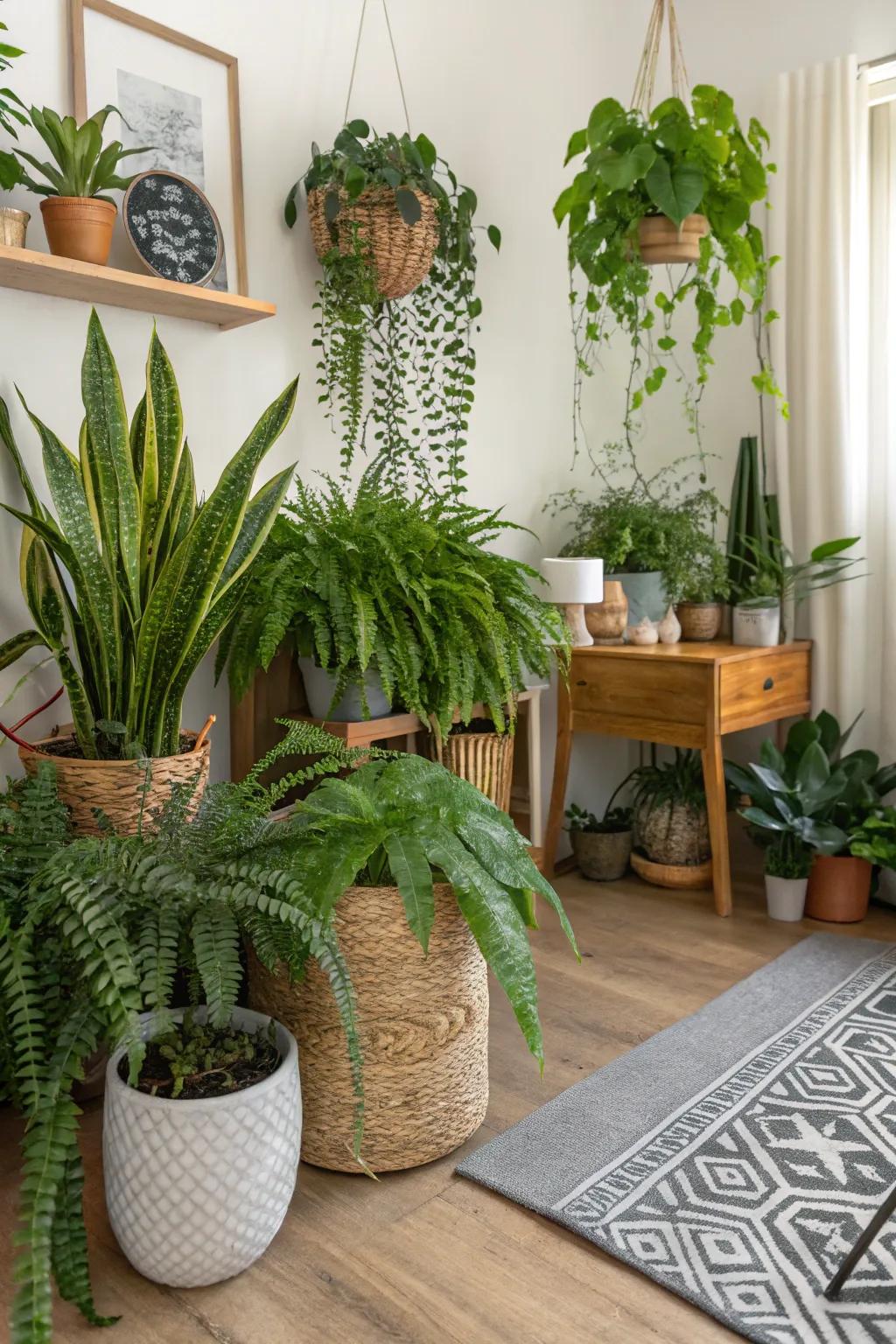 Indoor plants refresh and energize your personal area.