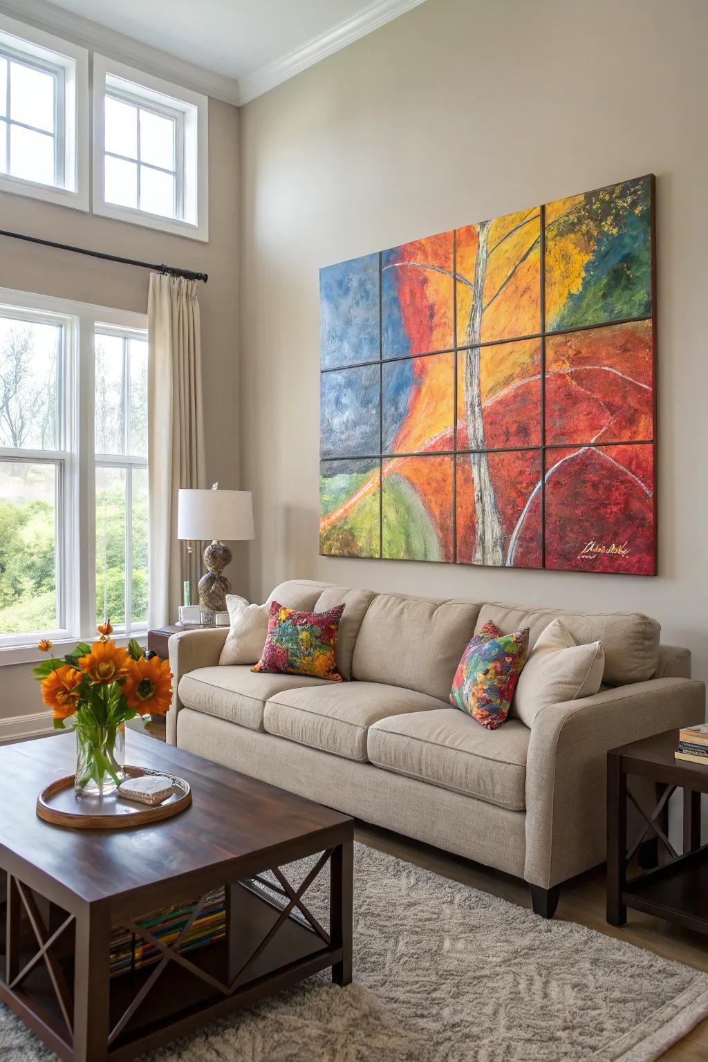 An abstract image implements the thirds principle to create balanced viewing.