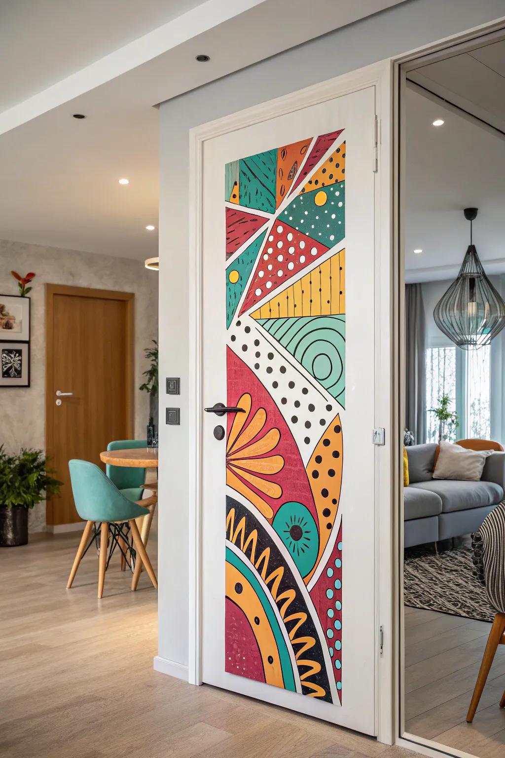An abstract-themed door, adding a modern twist to any interior.