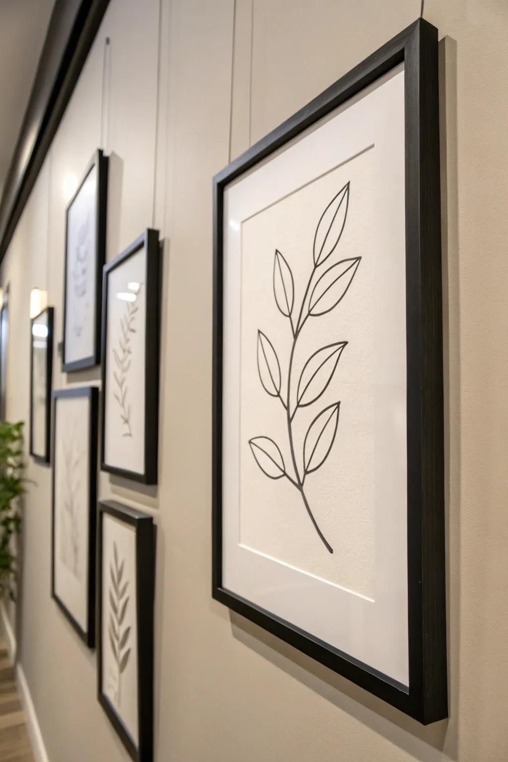 Minimalist sketches provide a tranquil and sophisticated aesthetic