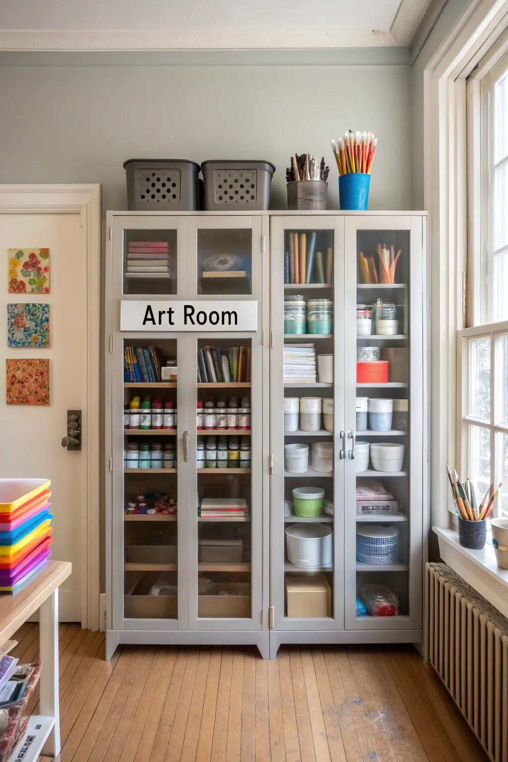 Keep your creative tools accessible with stylish storage solutions.