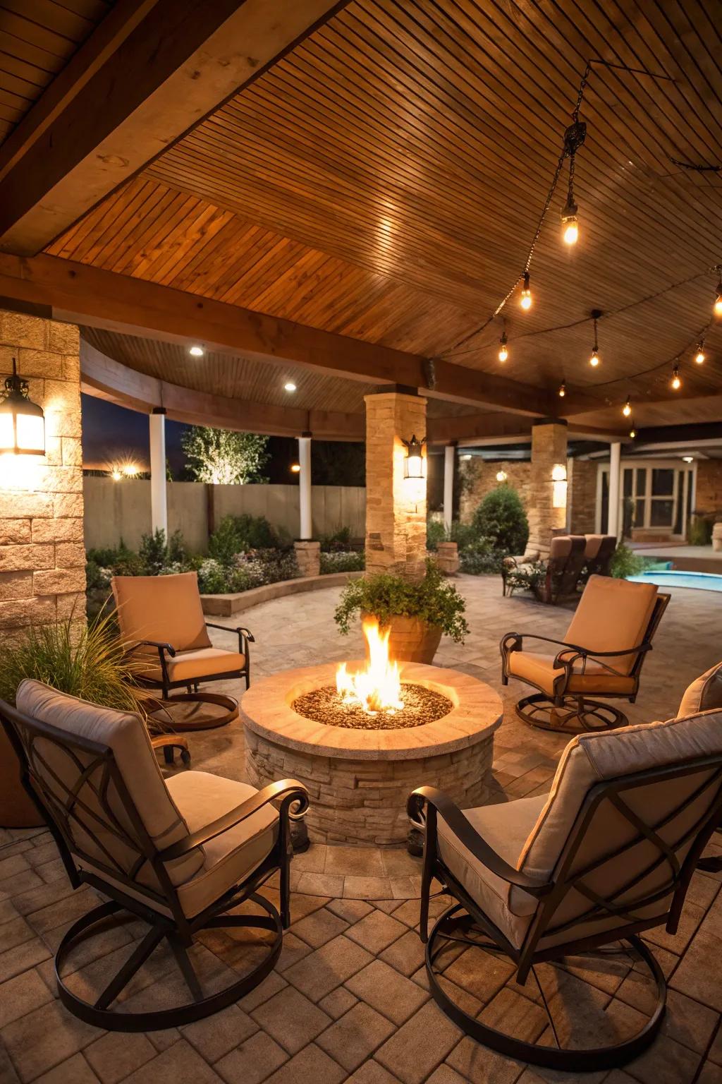 A heating pit enriches your patio with warmth and atmosphere.